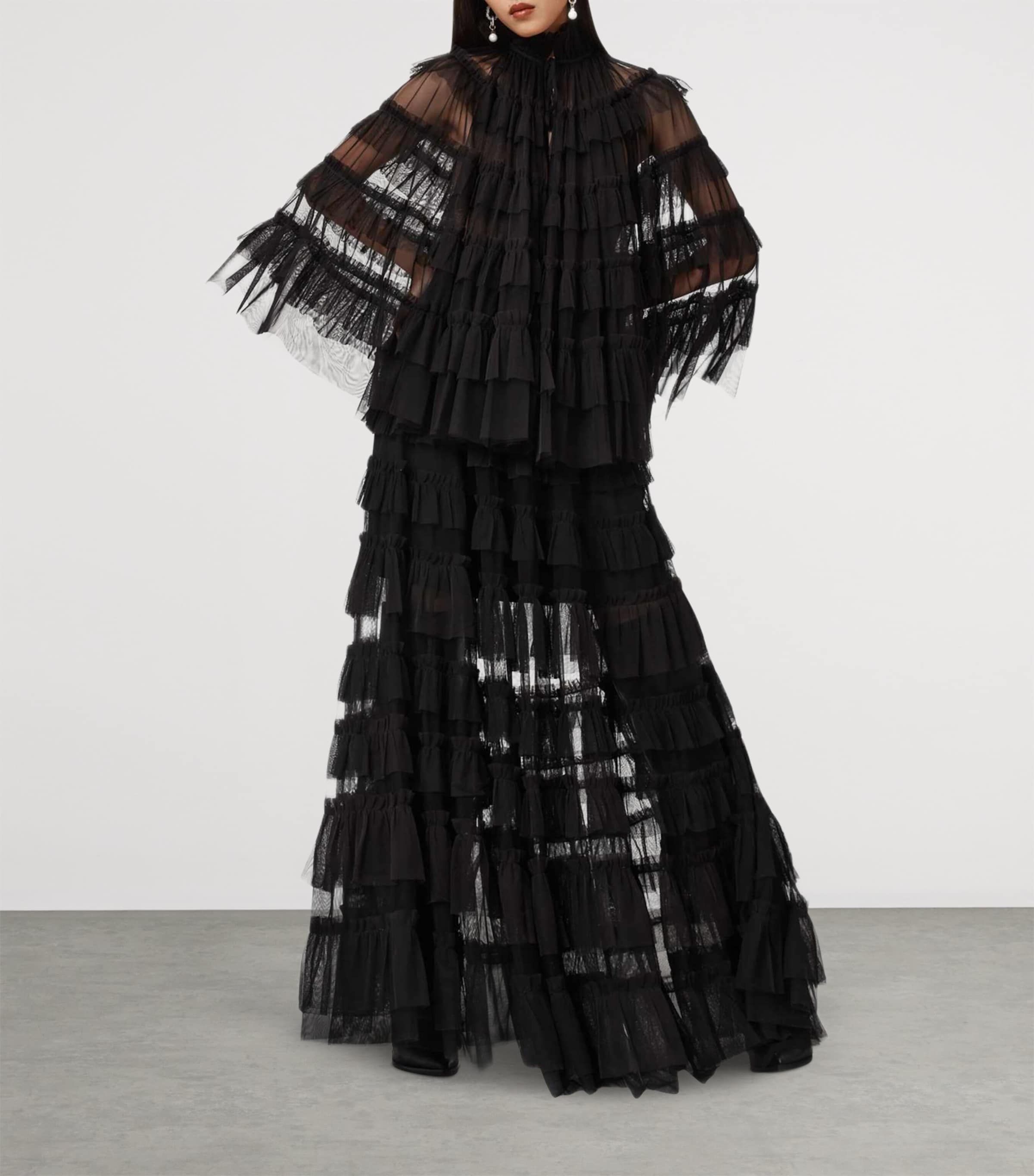 Aude Ruffle Maxi Skirt BLACK Image 3