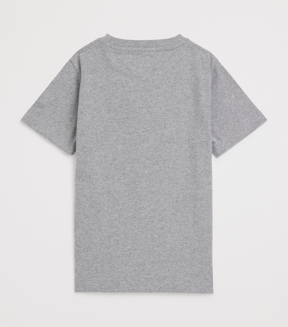 Harrods Cotton Jersey Flocked Logo T-Shirt (2-8 Years) Grey Image 2