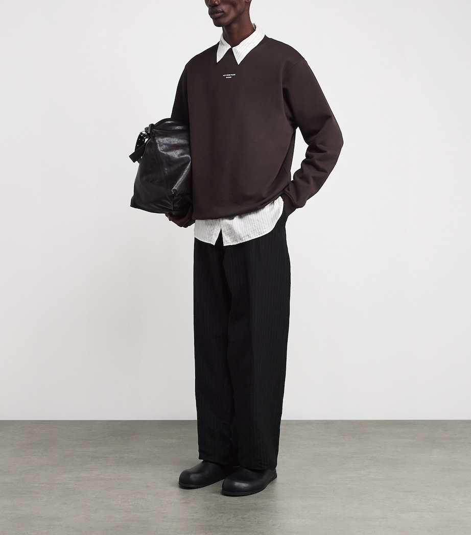 Cotton Slogan Sweatshirt DBN / DARK BROWN Image 2