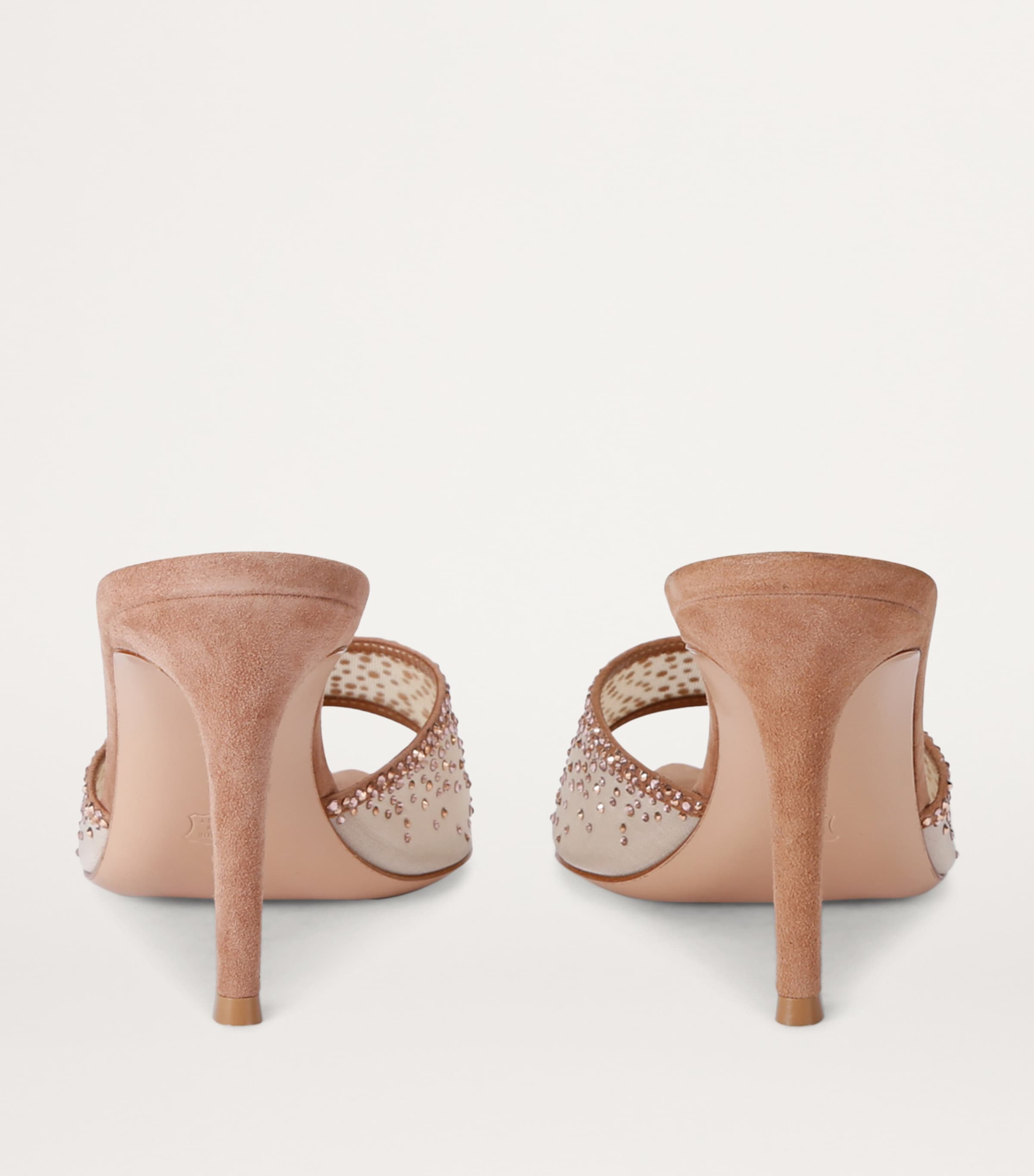 Suede Embellished Rania Mules 85 BEIGE OTH Image 2