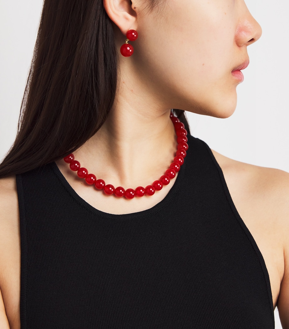 Gold-Plated Silver and Carnelian Hannah Earrings RED CARNELIAN Image 5