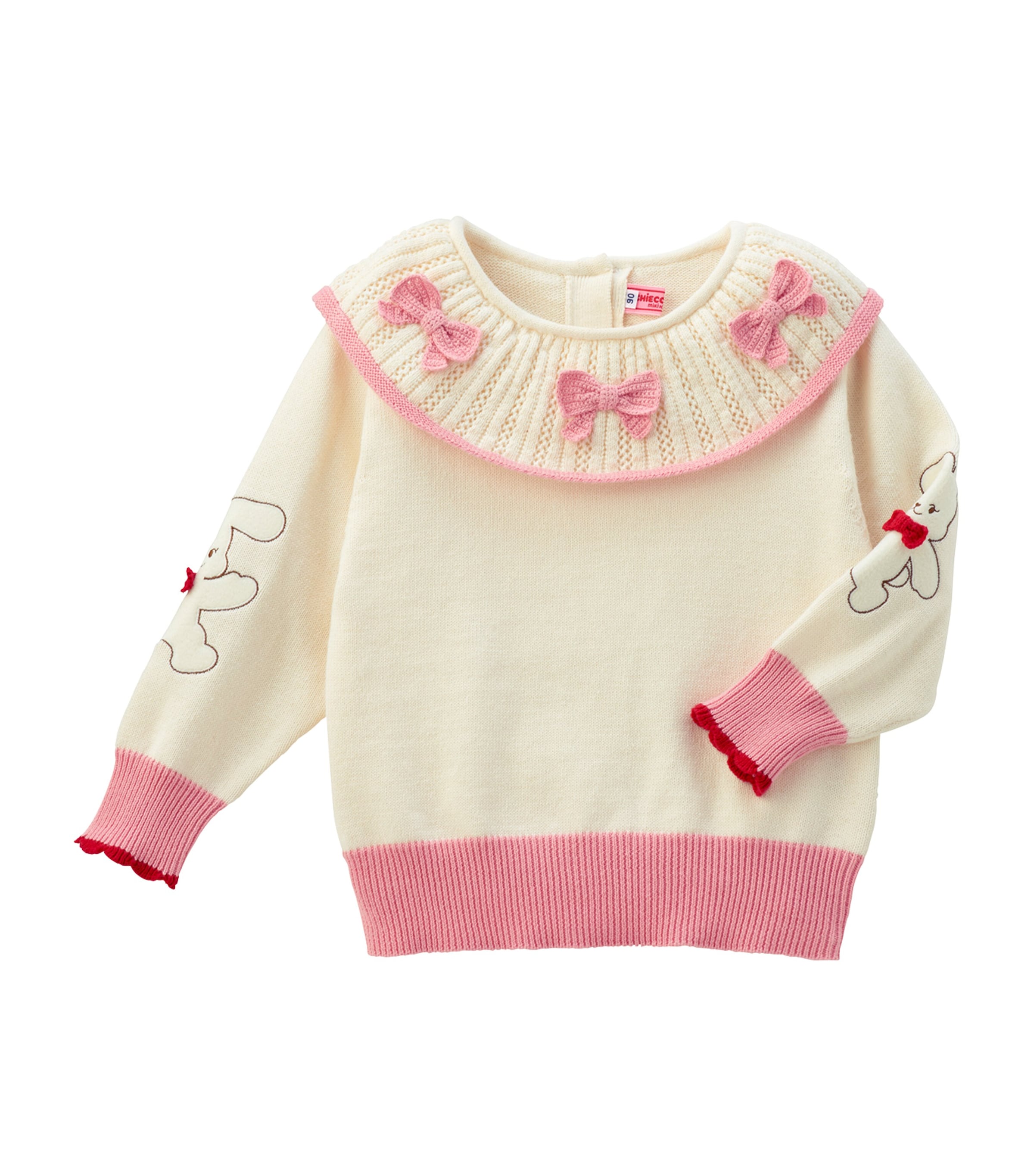 Miki House Kids' Chieco Bunny Sweater In White