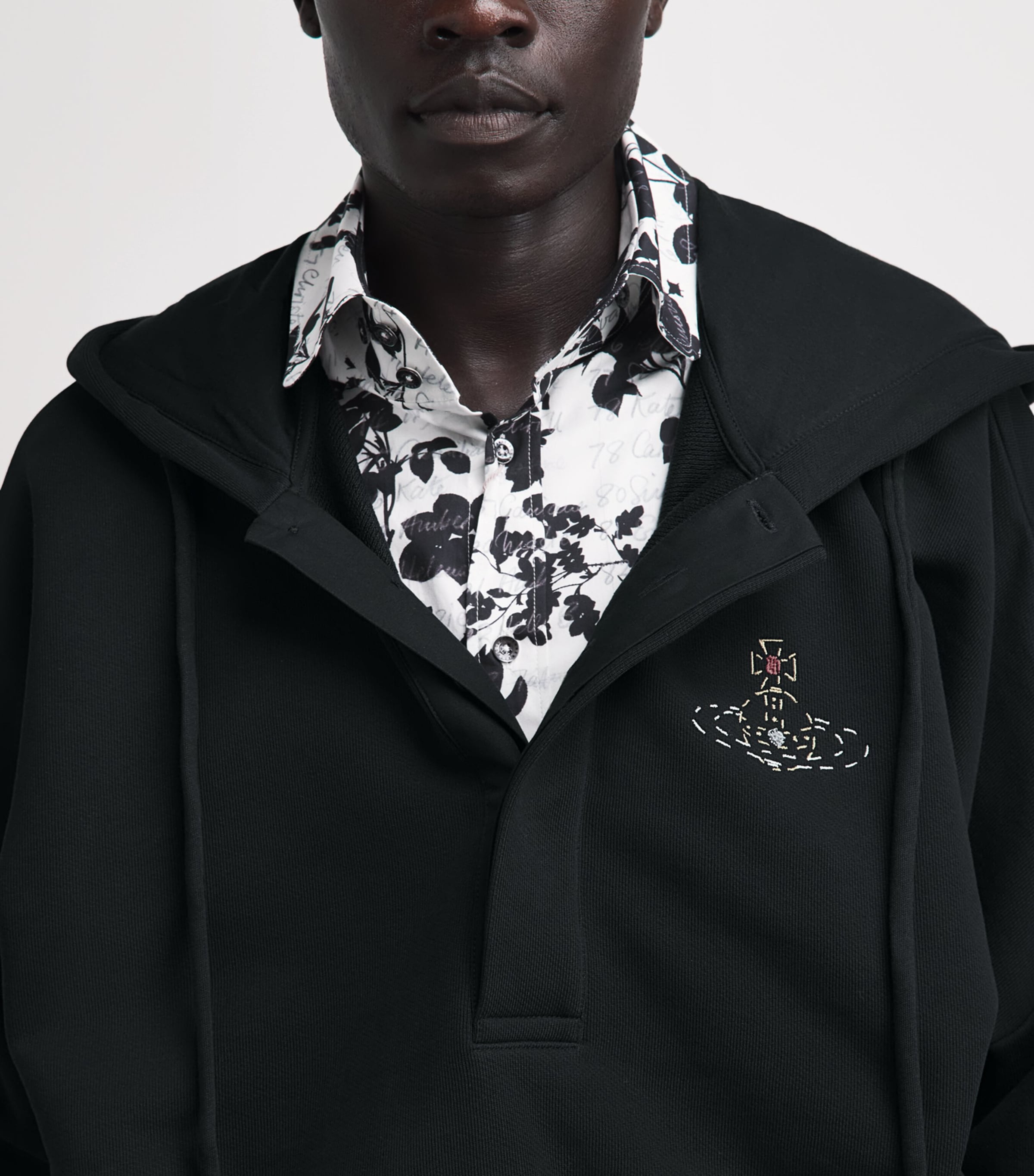 Vivienne Westwood Mens Cotton Batwing Hoodie Black Image 3