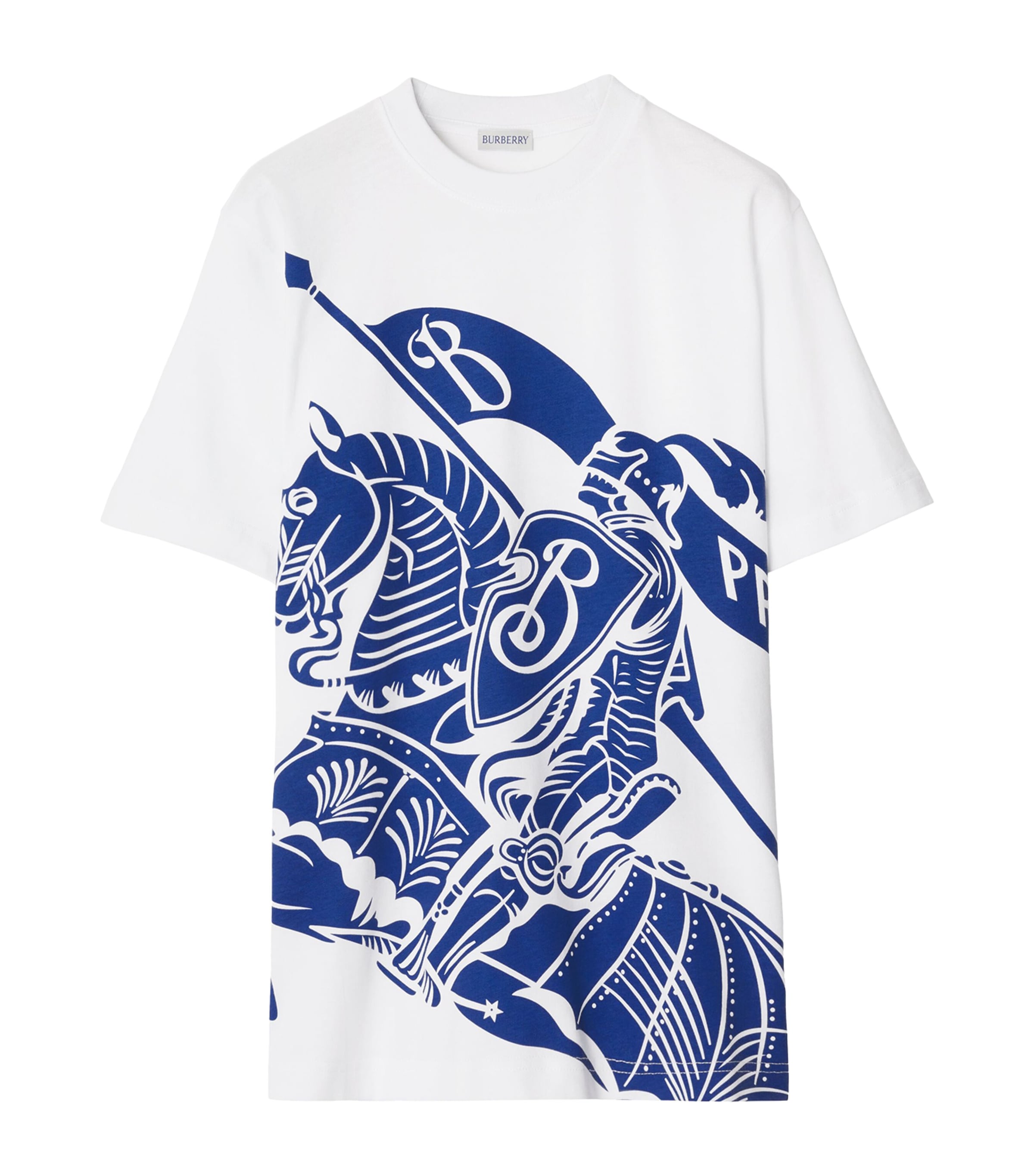 Burberry Cotton Equestrian Knight Oversized T-shirt In White
