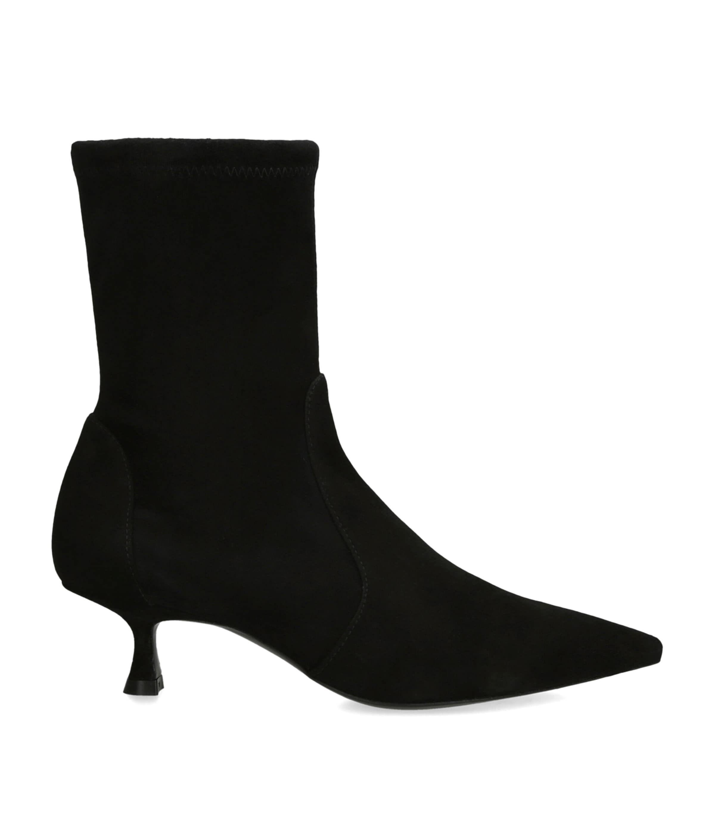 Stuart Weitzman Naomi Stretch Suede Ankle Booties In Black