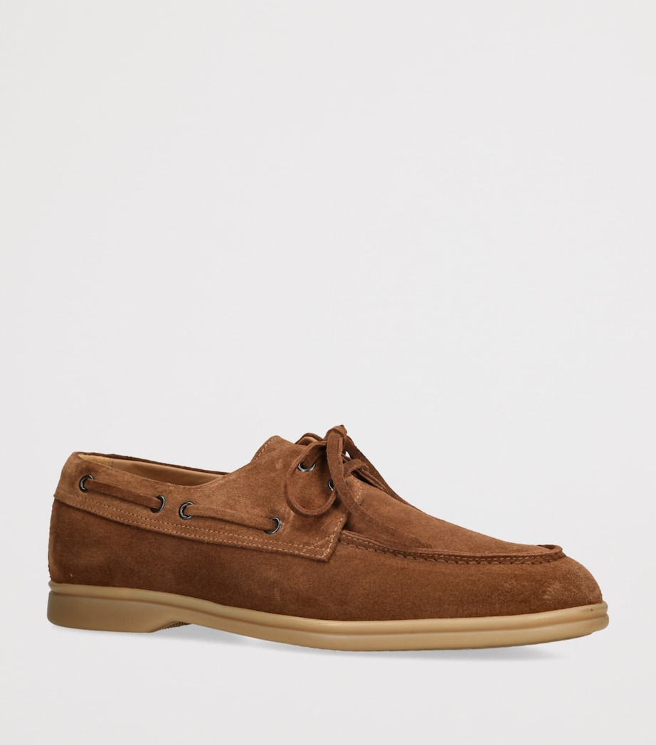 Suede Marina Derby Boat Shoes BROWN Image 3