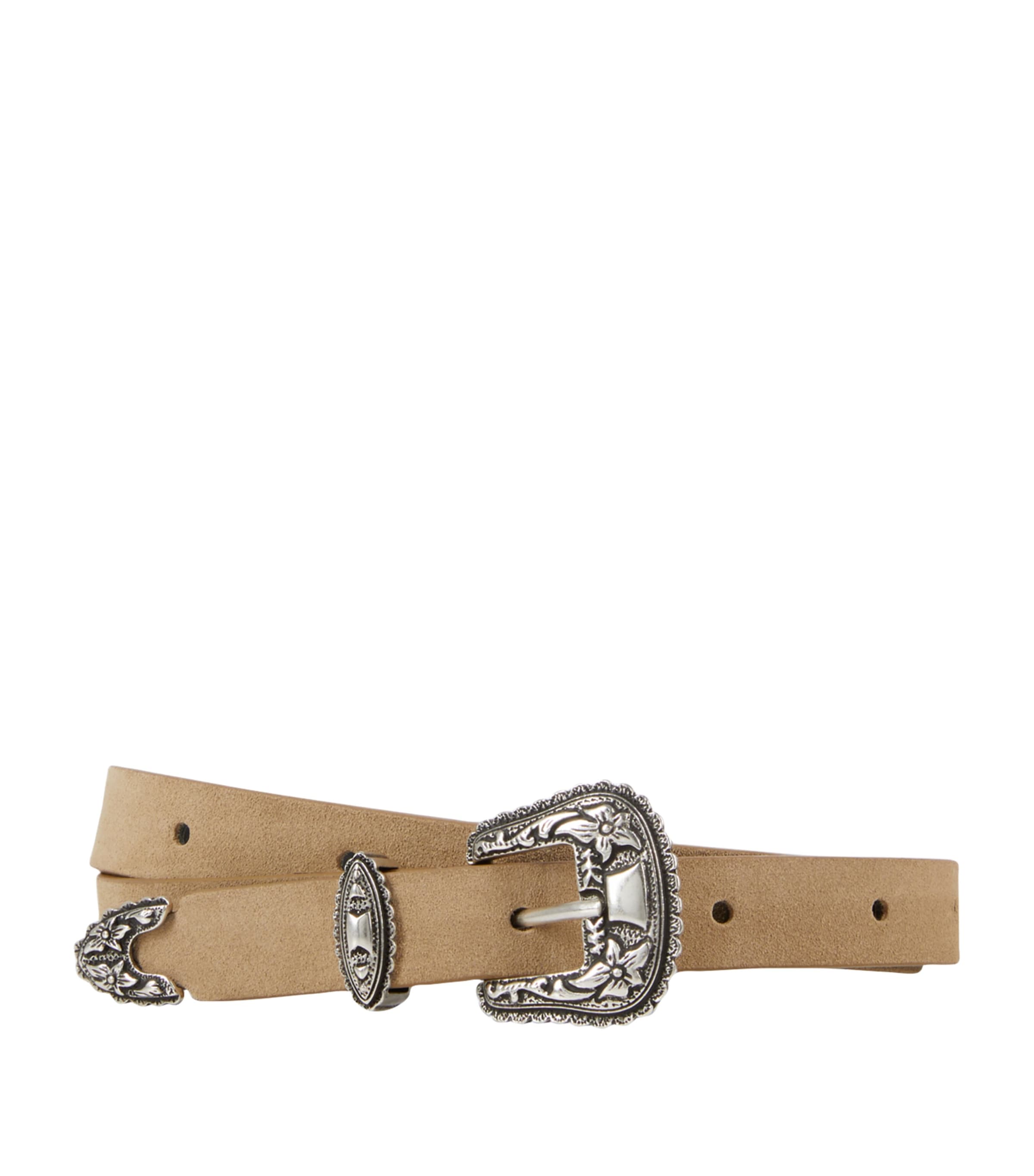 Shop The Kooples Suede Western Belt In Brown