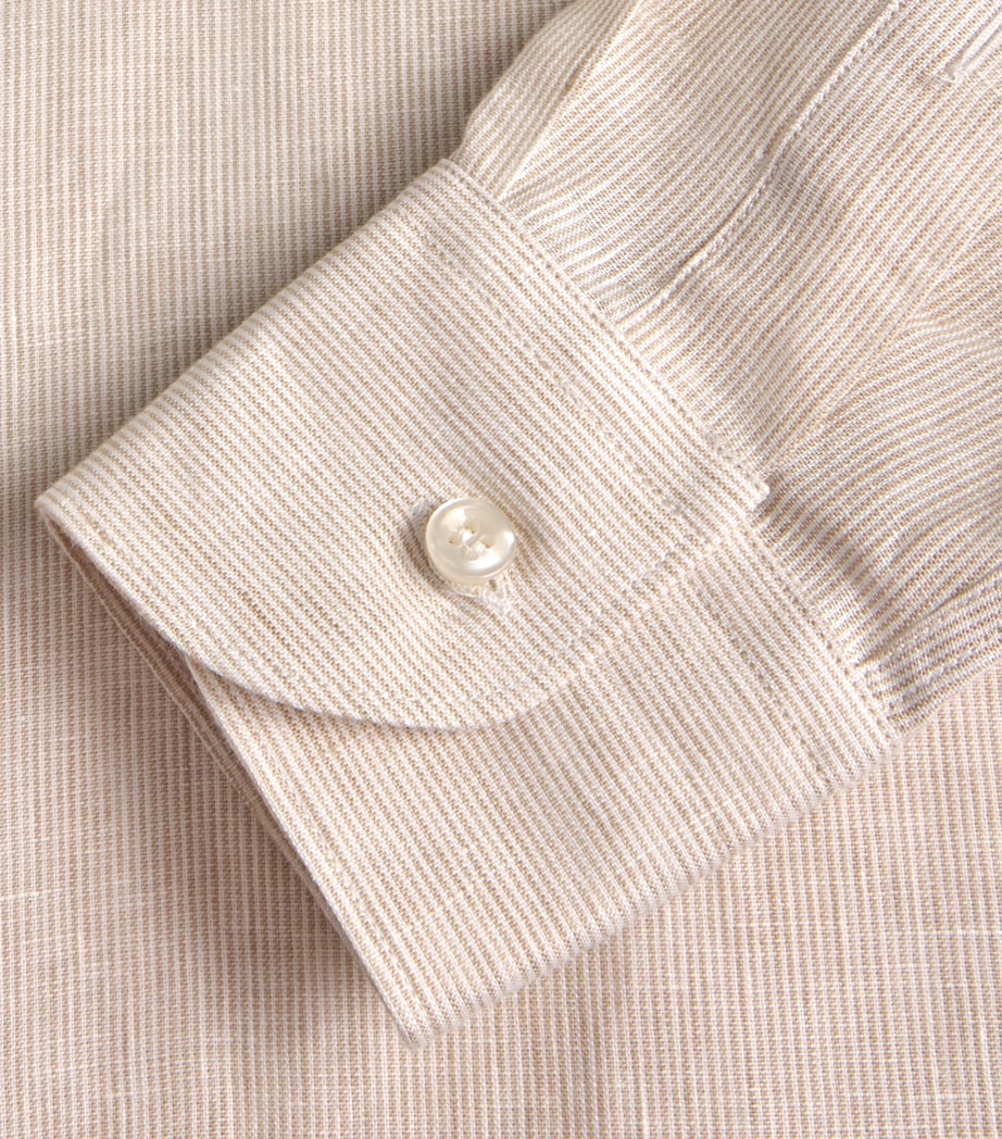 Linen Stripe Shirt VH8 STIP WHITE BEIGE Image 5
