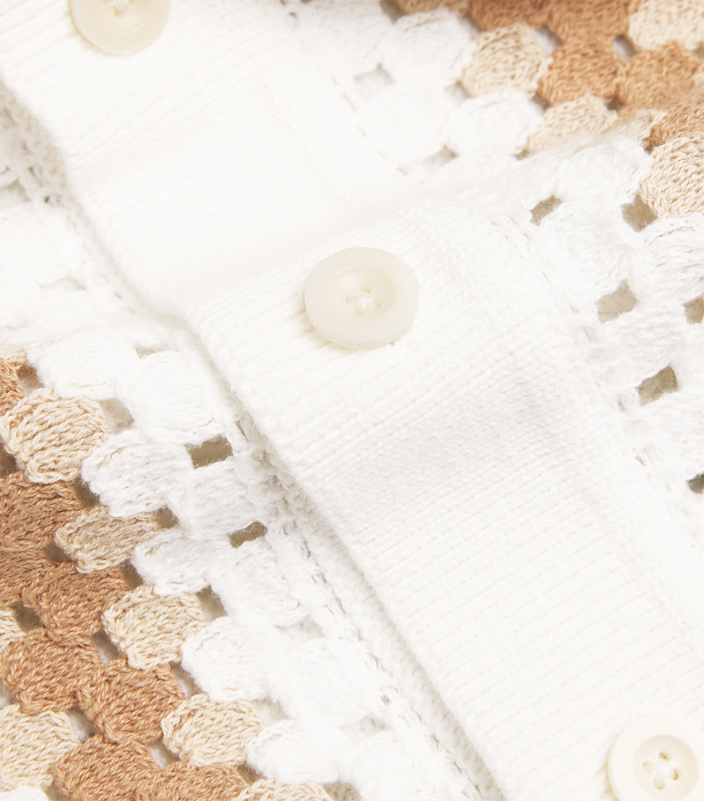 Cotton Crochet Marques Cardigan 593-IVORY Image 5