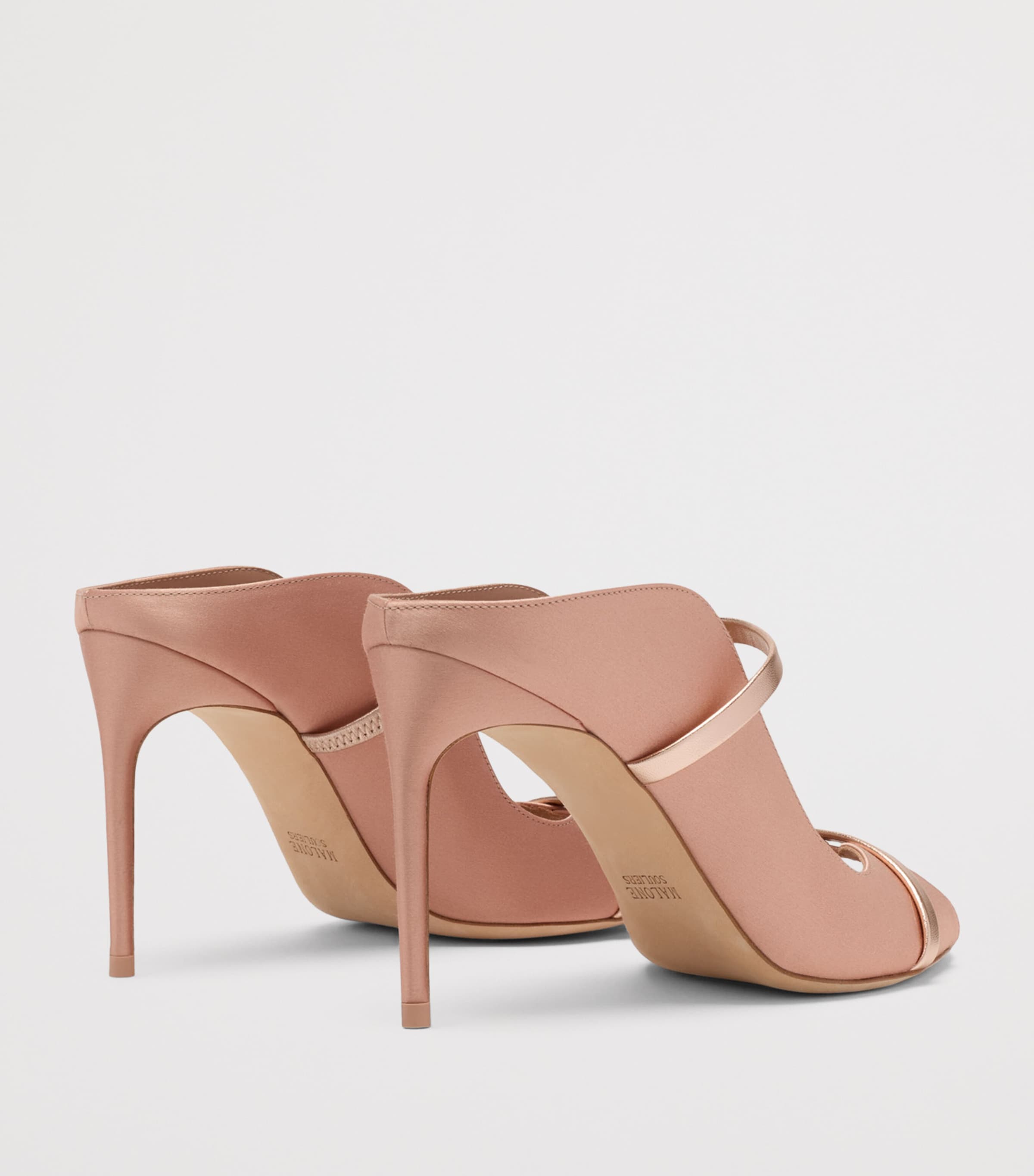 Malone Souliers Satin Noah Heeled Sandals 90 Blush Image 4