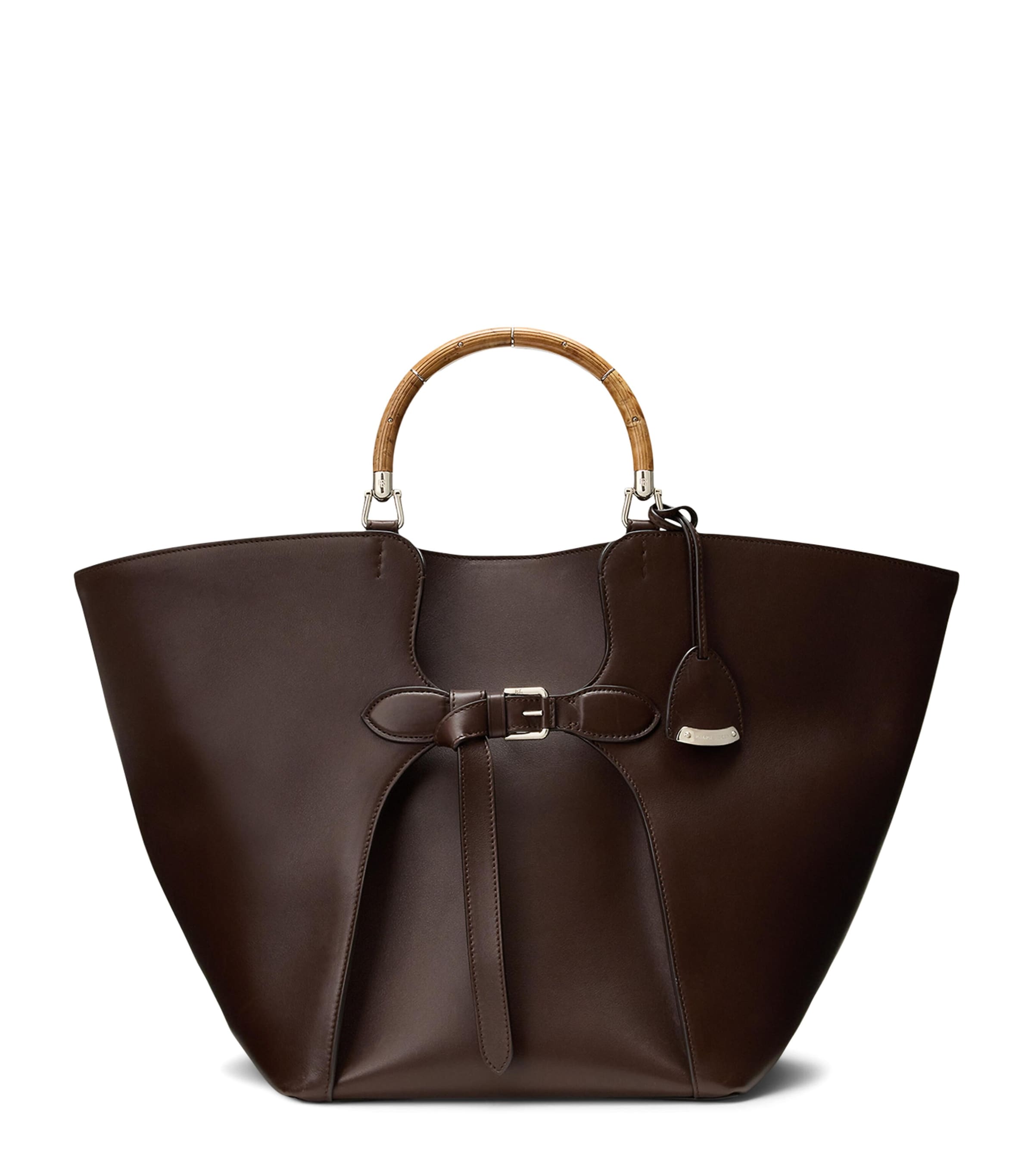 Ralph Lauren Collection Leather Ralph Tote Bag Mocha Image 1