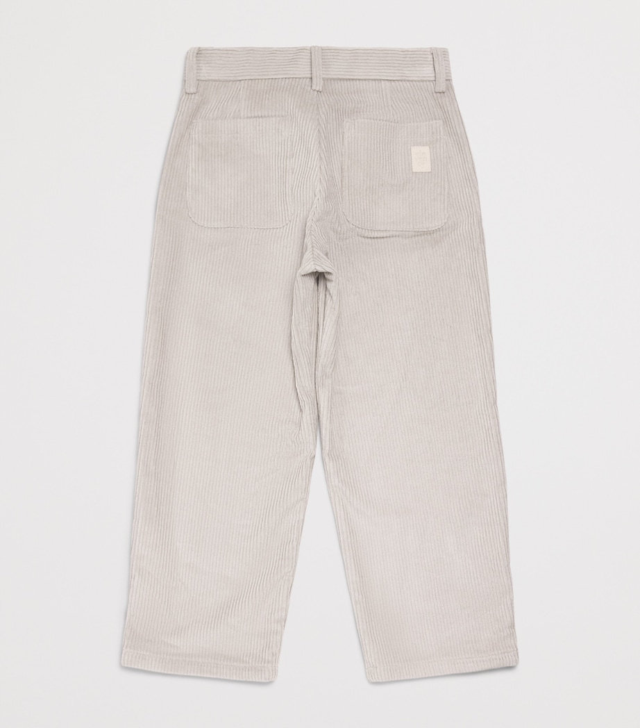 Eleventy Kids Corduroy Pleated Trousers (2-16 Years) Ivory Image 2