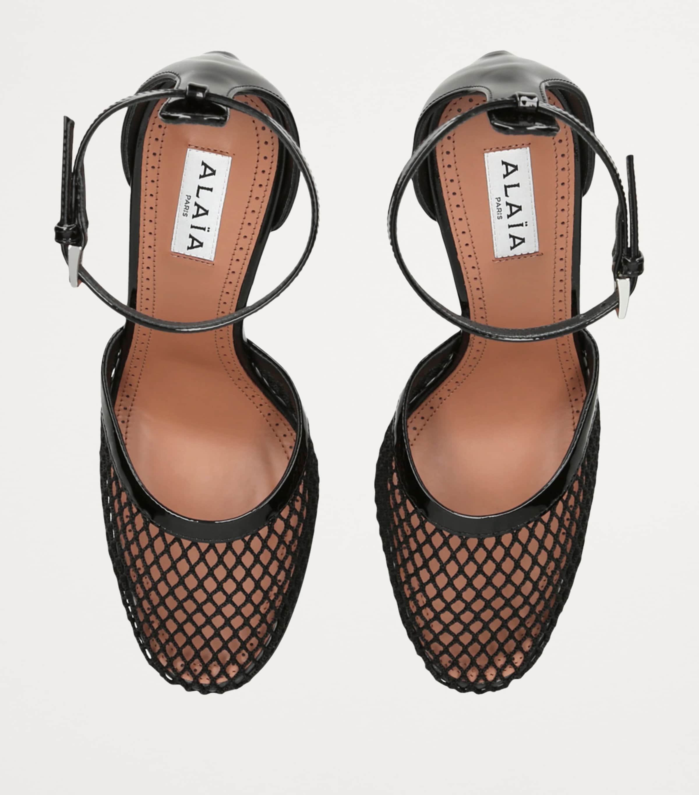 Alaïa Leather Mesh Ballerina Pumps 90 Black Image 4