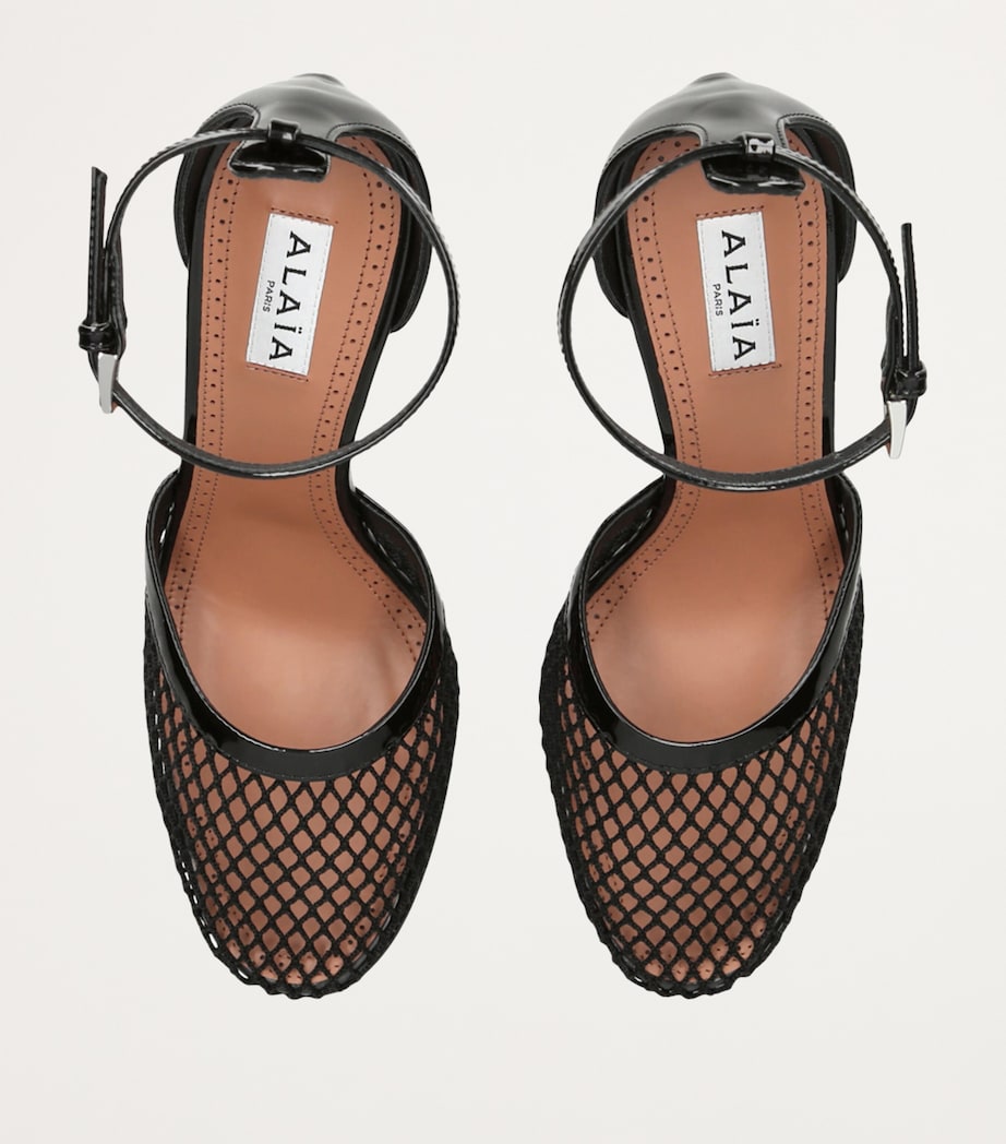 Alaïa Leather Mesh Ballerina Pumps 90 Black Image 4