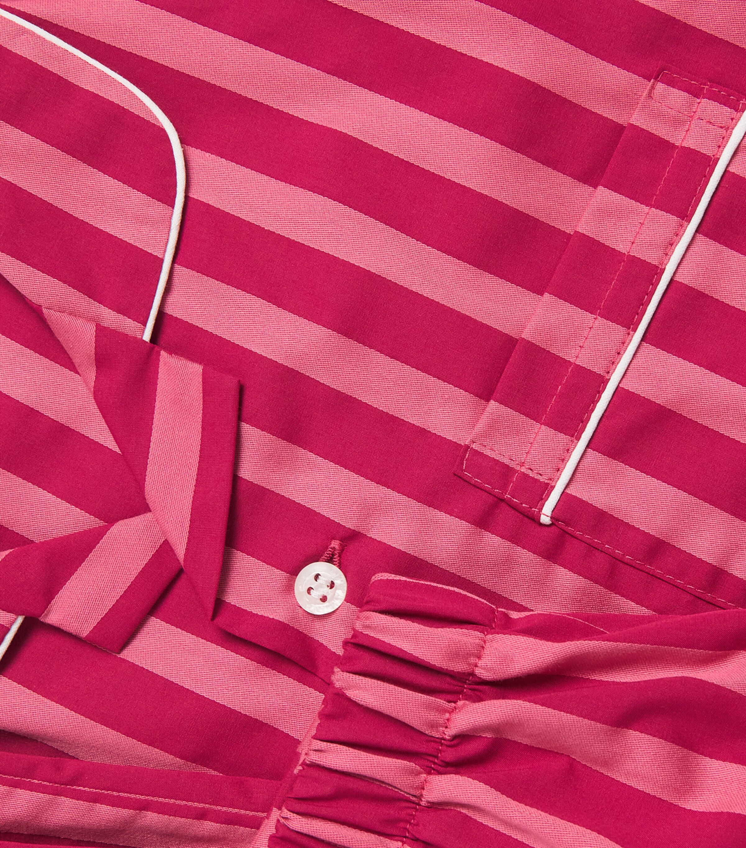 Derek Rose Kids Cotton Batiste Stripe Capri Pyjamas (13-16 Years) Pink Image 4