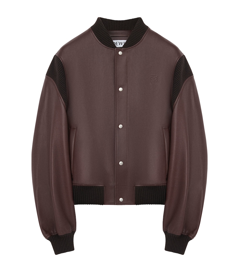 Lamb Skin Bomber Jacket CHOCOLATE BROWN Image 1