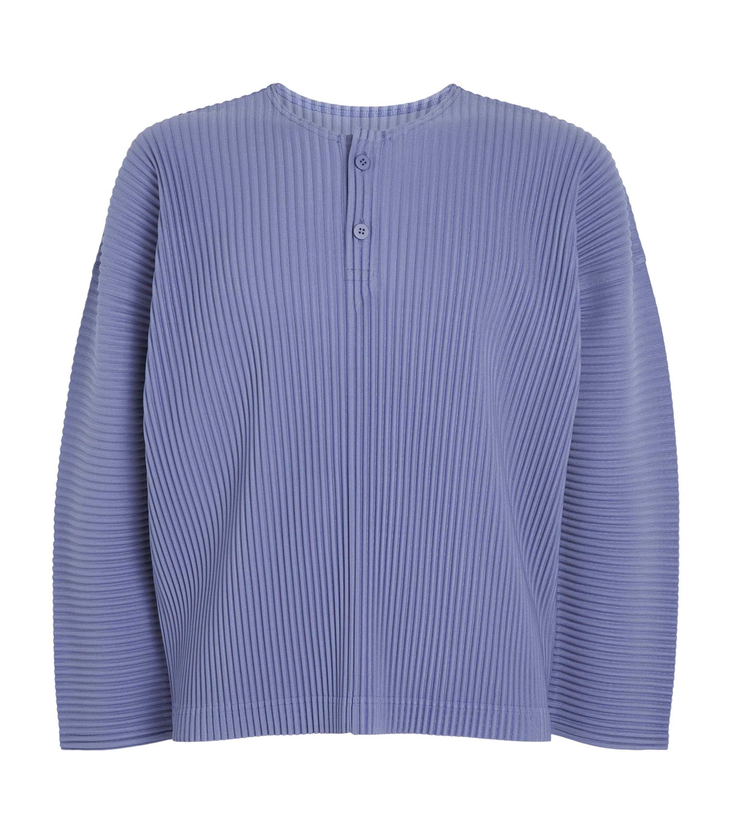 Homme Plissé Issey Miyake Mens Pleated Henley Shirt Manarola Wal Vlt Image 1