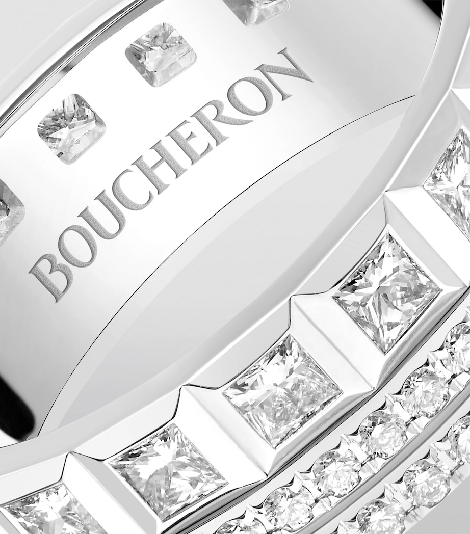 White Gold and Diamond Quatre Radiant Edition Wedding Ring WHITE GOLD Image 4