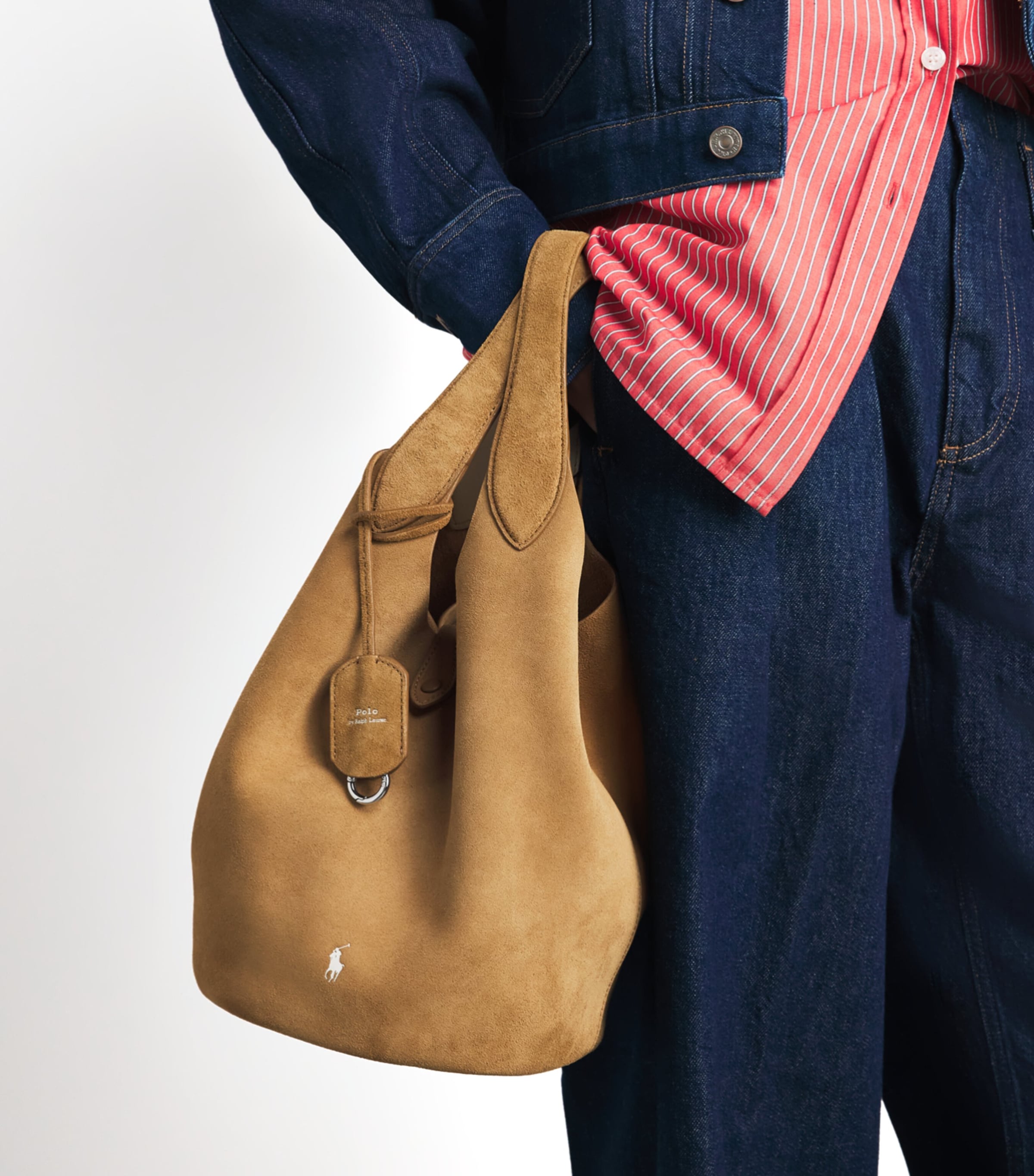 Polo Ralph Lauren Medium Suede Polo Play Tote Bag Caramel Image 2