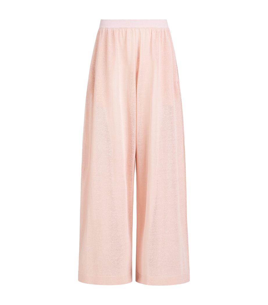 Alaïa Womens Linen-Silk Wide-Leg Trousers Pink Image 1