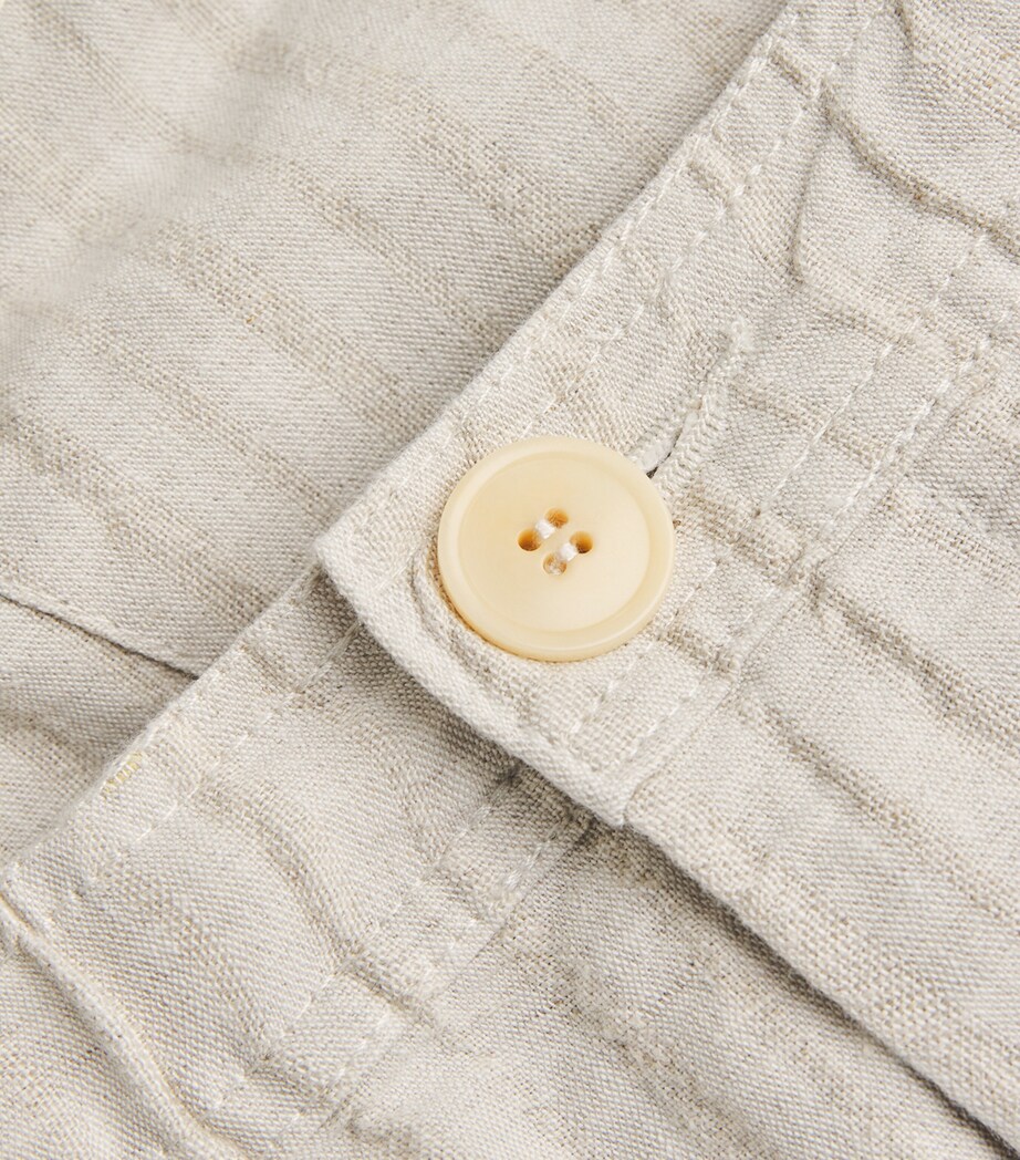 Linen Cotton-Blend Stripe Shorts SAND Image 5