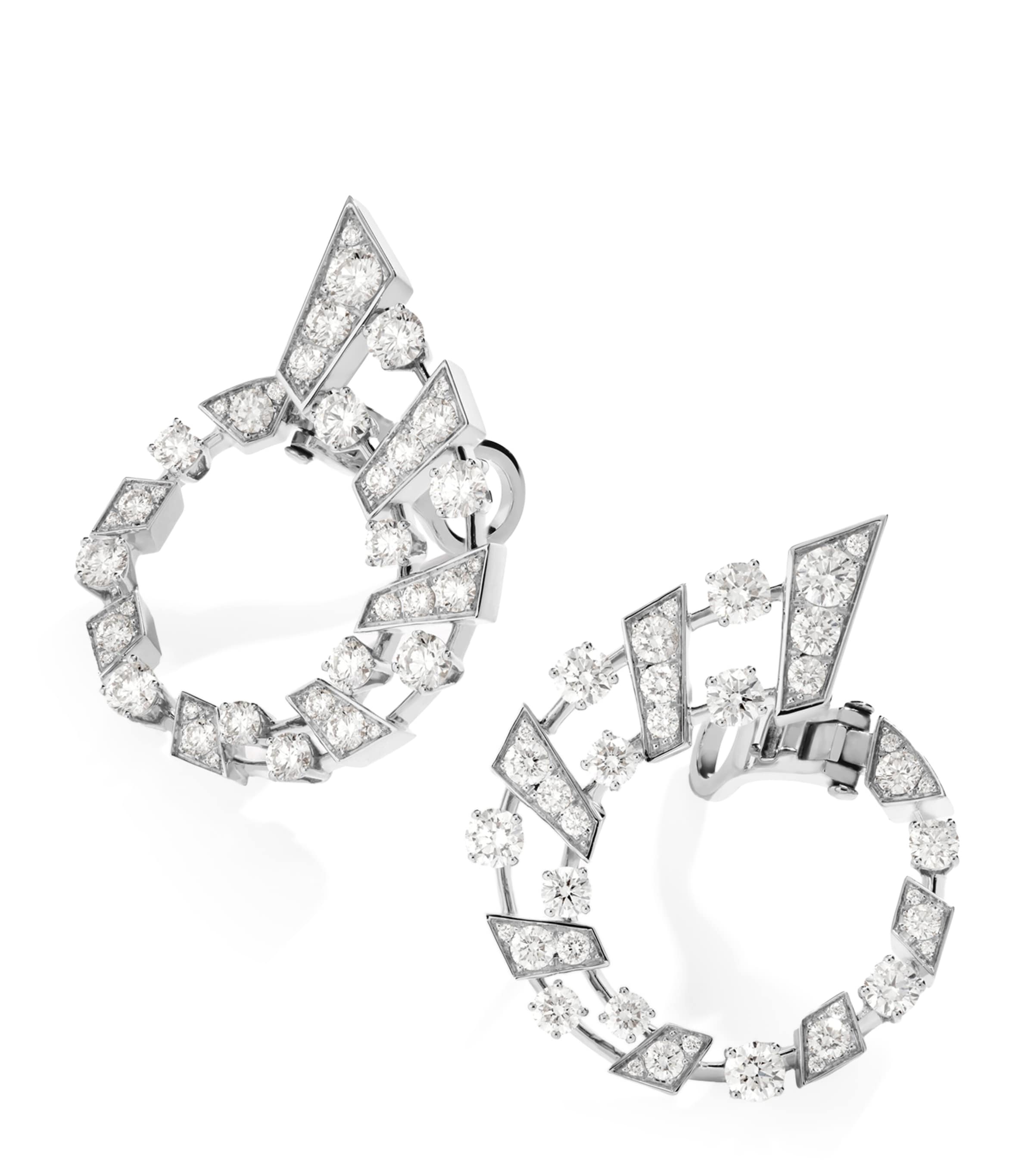 Marli New York White Gold And Diamond Fifth Avenue Earrings In White