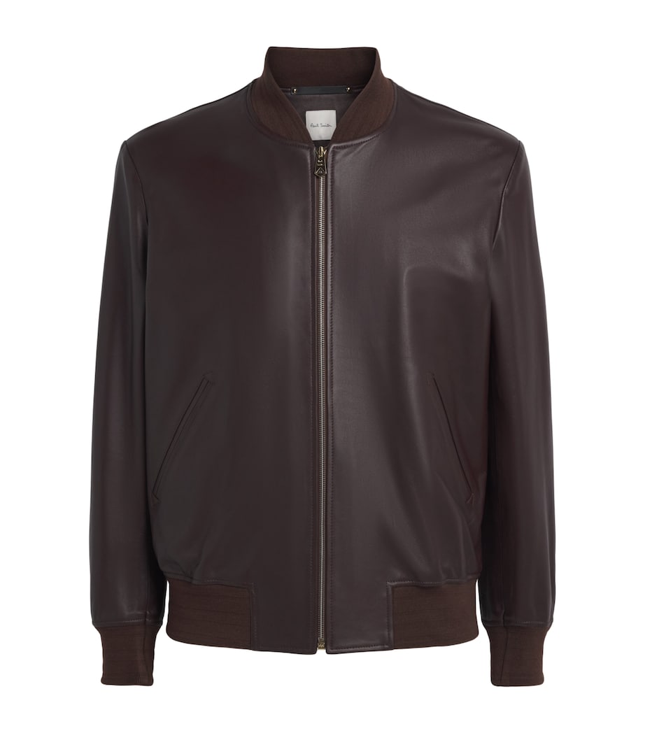 Paul Smith Mens Leather Bomber Jacket Image 1