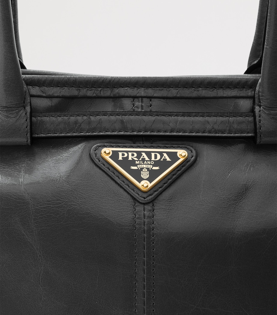 Prada Medium Leather Bonnie Shoulder Bag Black Image 9