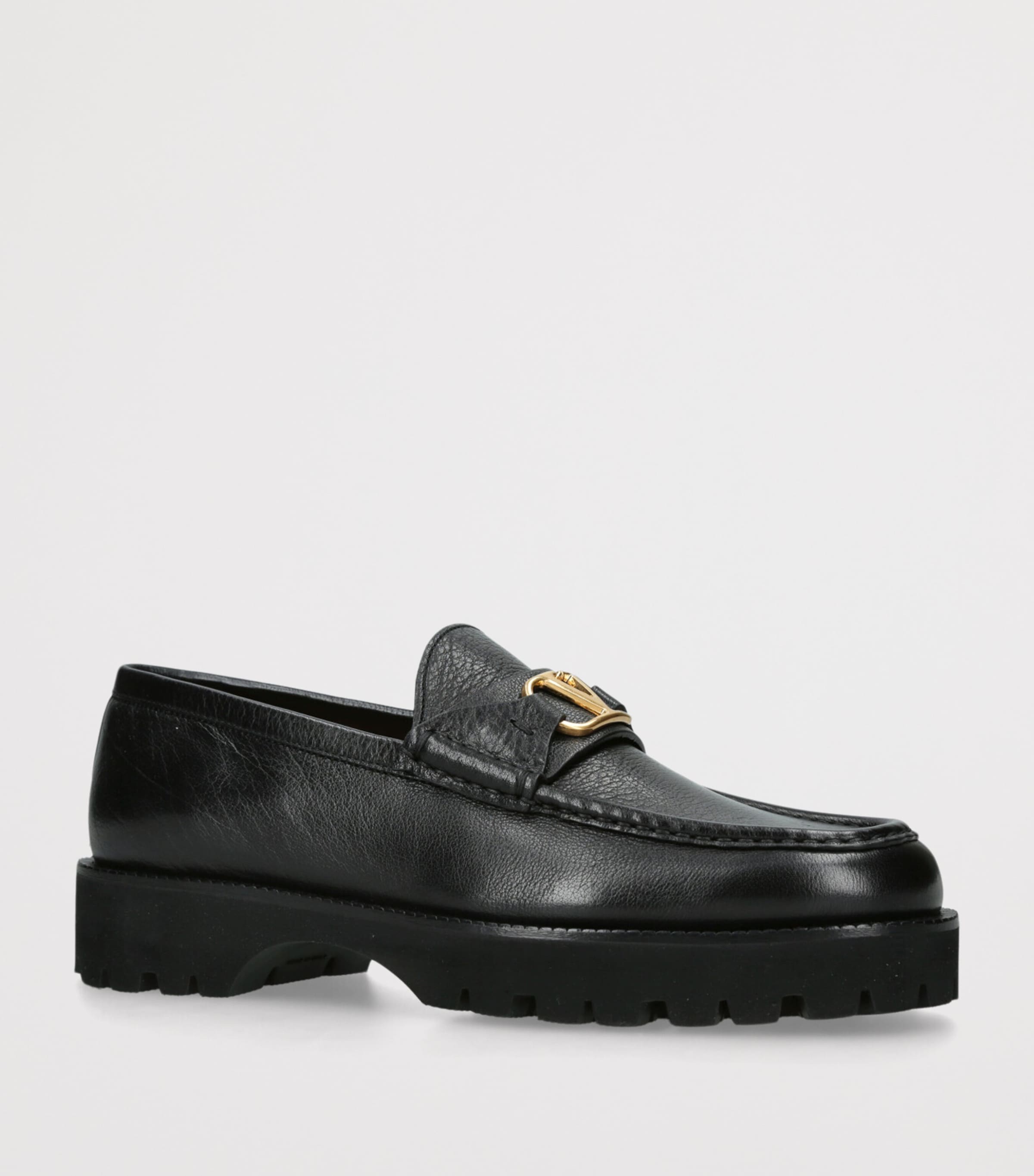 Leather Chunky Loafers BLACK Image 3