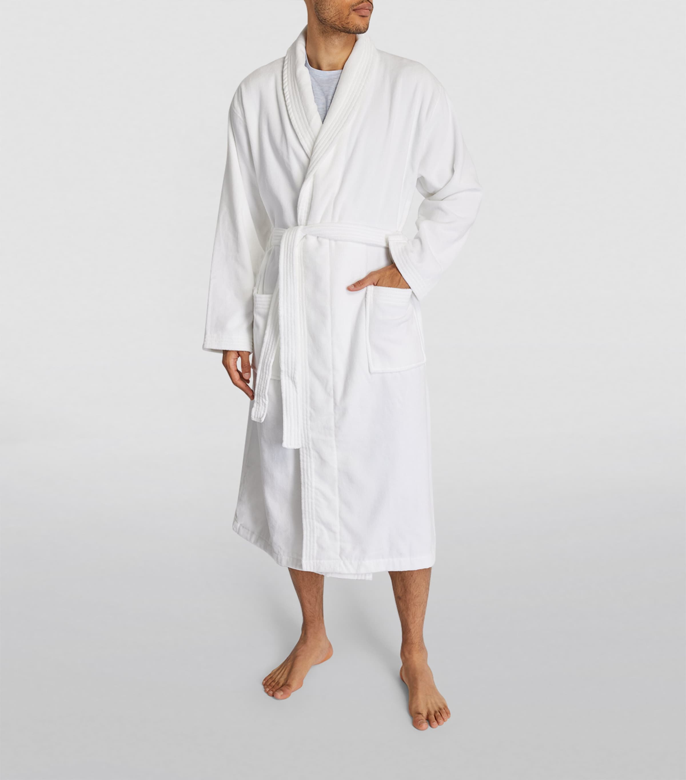 Towelling Robe WHITE Image 2
