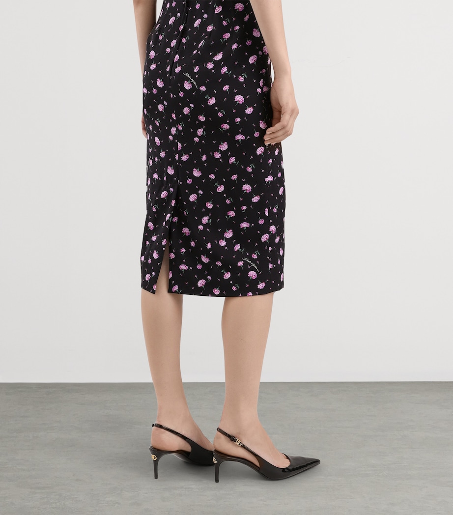 Stretch-Silk Floral Midi Dress HN5XX-GARO Image 5