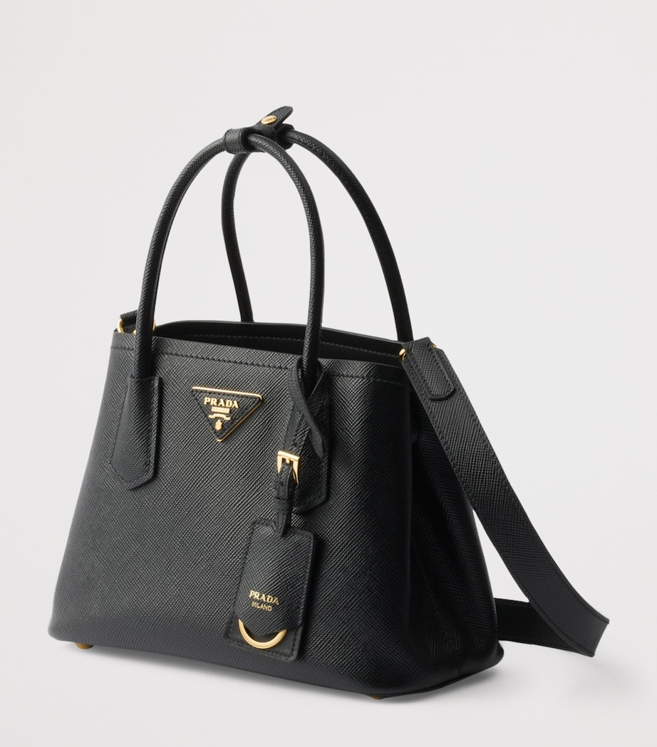 Small Saffiano Leather Double Top-Handle Bag F0002 Image 2