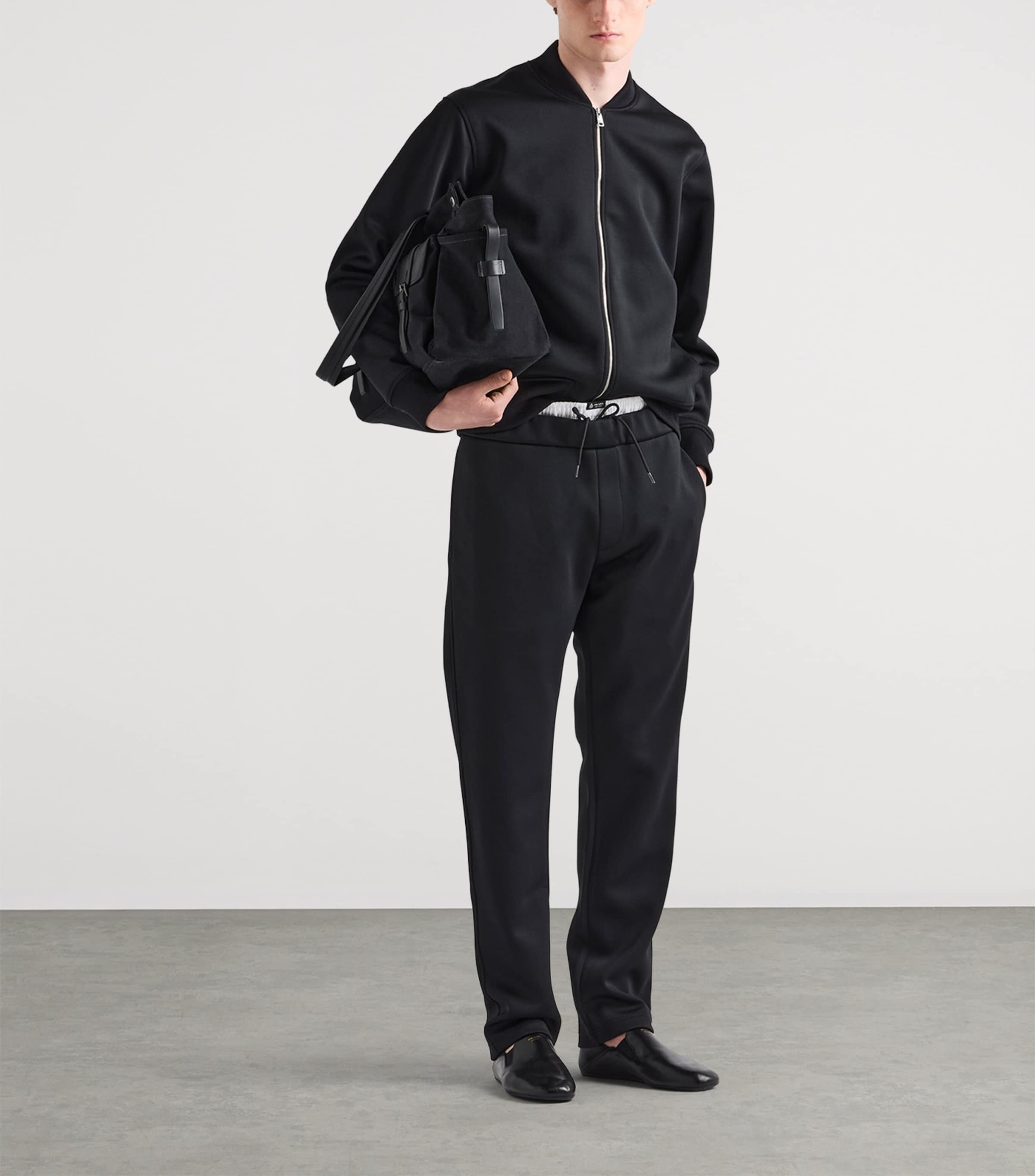 Prada Mens Technical Jersey Sweatpants Black Image 2