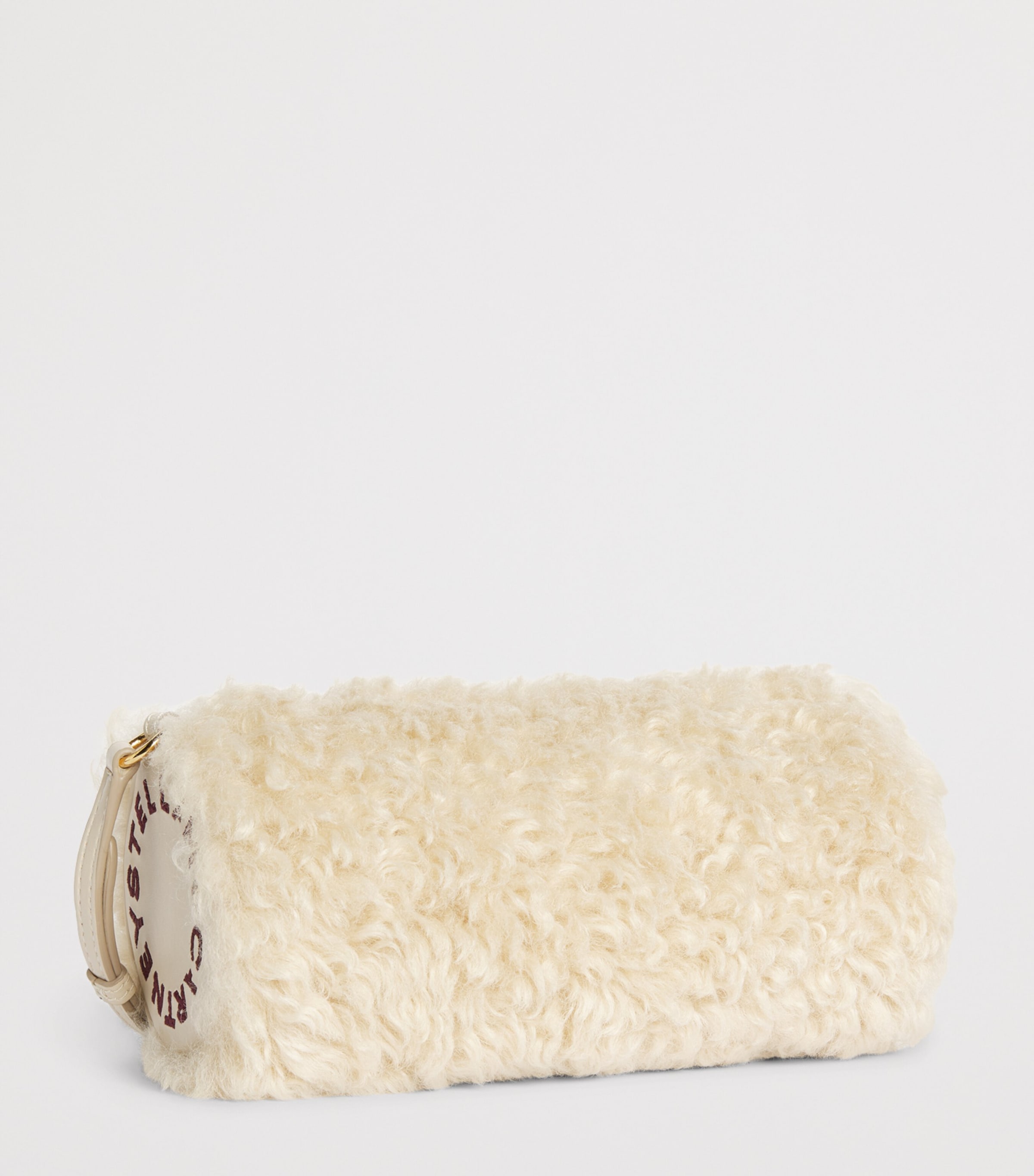 Stella McCartney Faux Shearling Logo Bracelet Shoulder Bag Oat Image 3