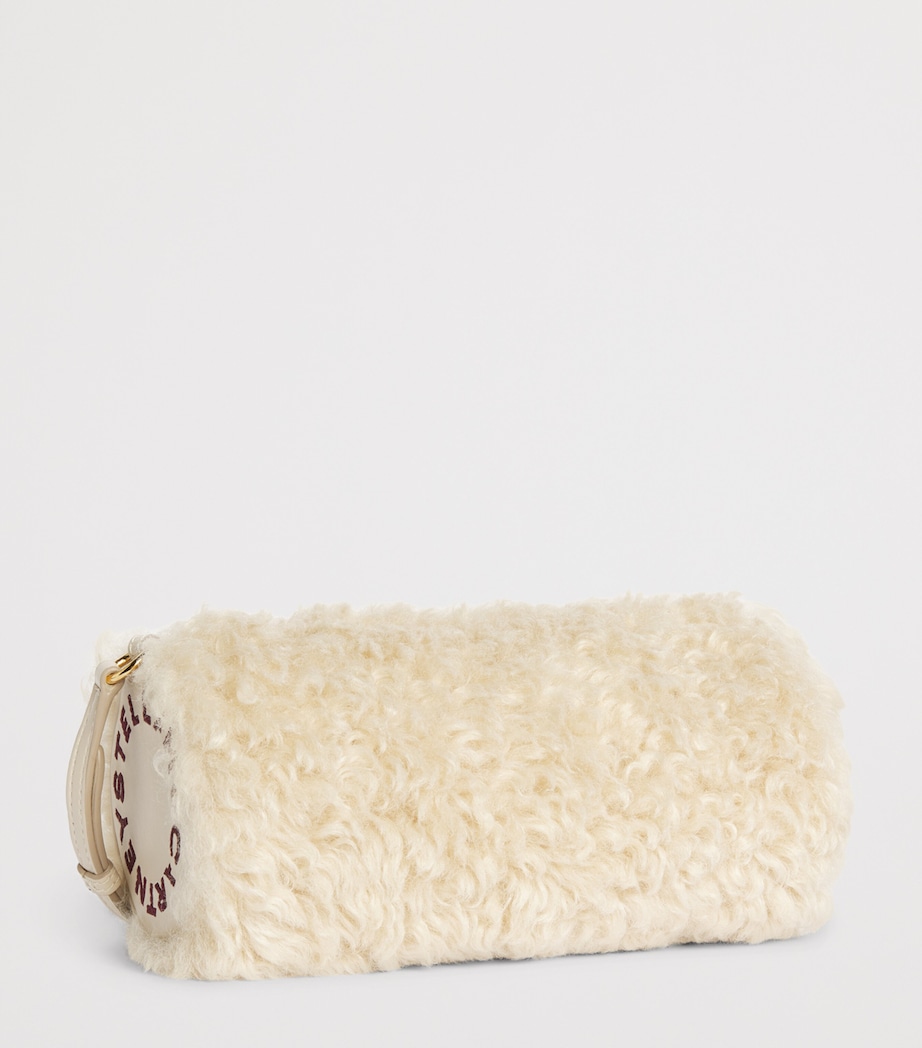 Stella McCartney Faux Shearling Logo Bracelet Shoulder Bag Oat Image 3