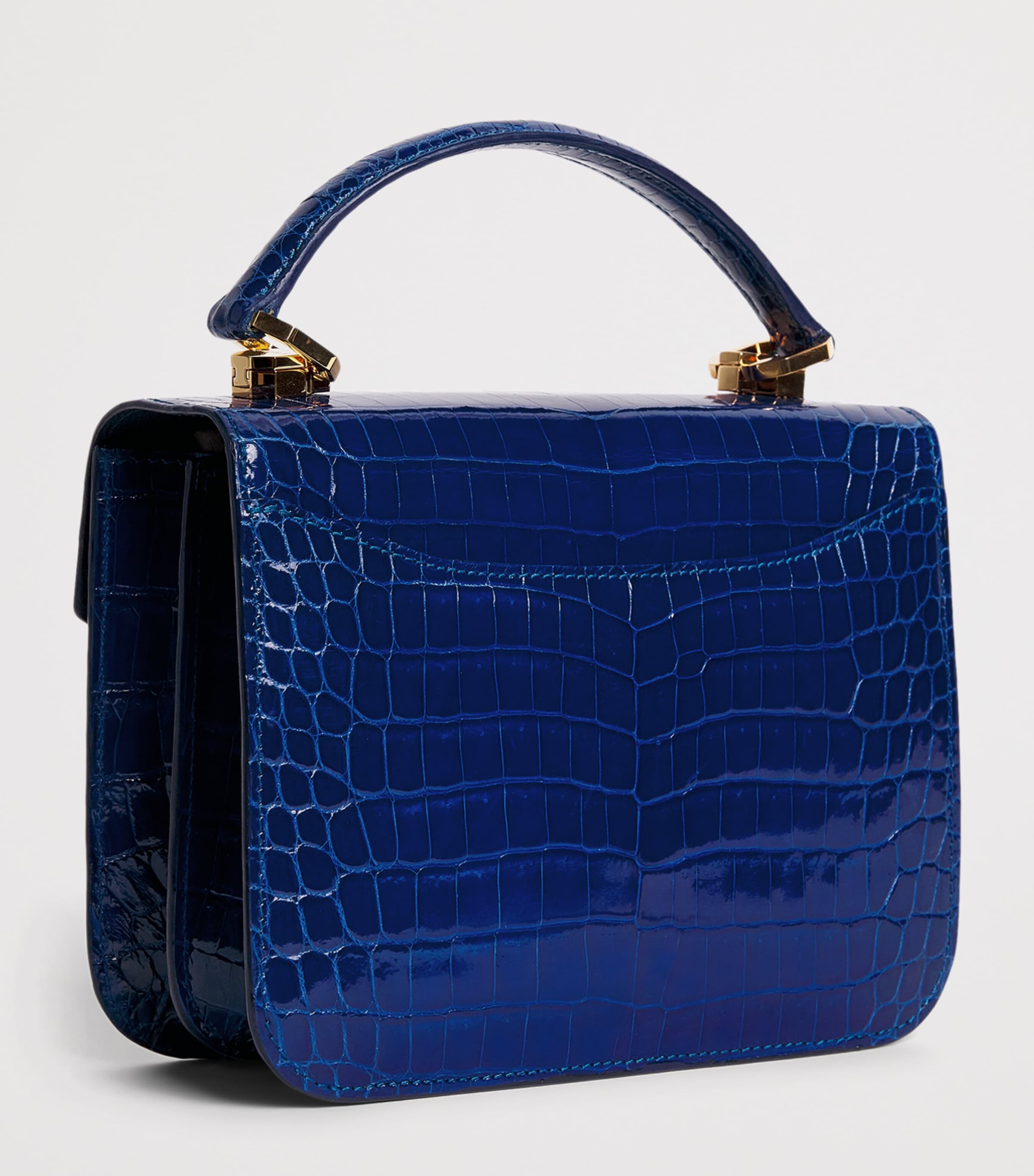 Ethan K Crocodile Leather Infinity Top-Handle Bag Bs Vedra Night Image 3