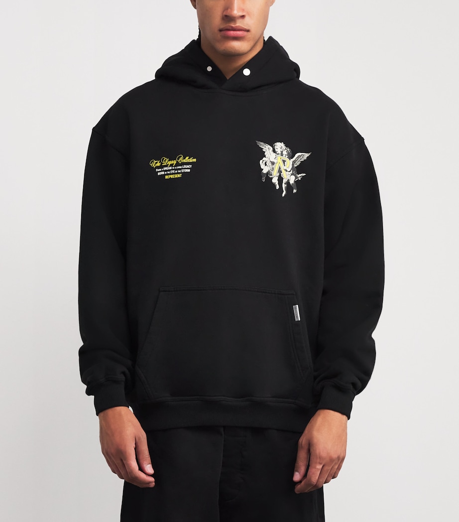 Cotton Legacy Cherub Hoodie JET BLACK Image 3
