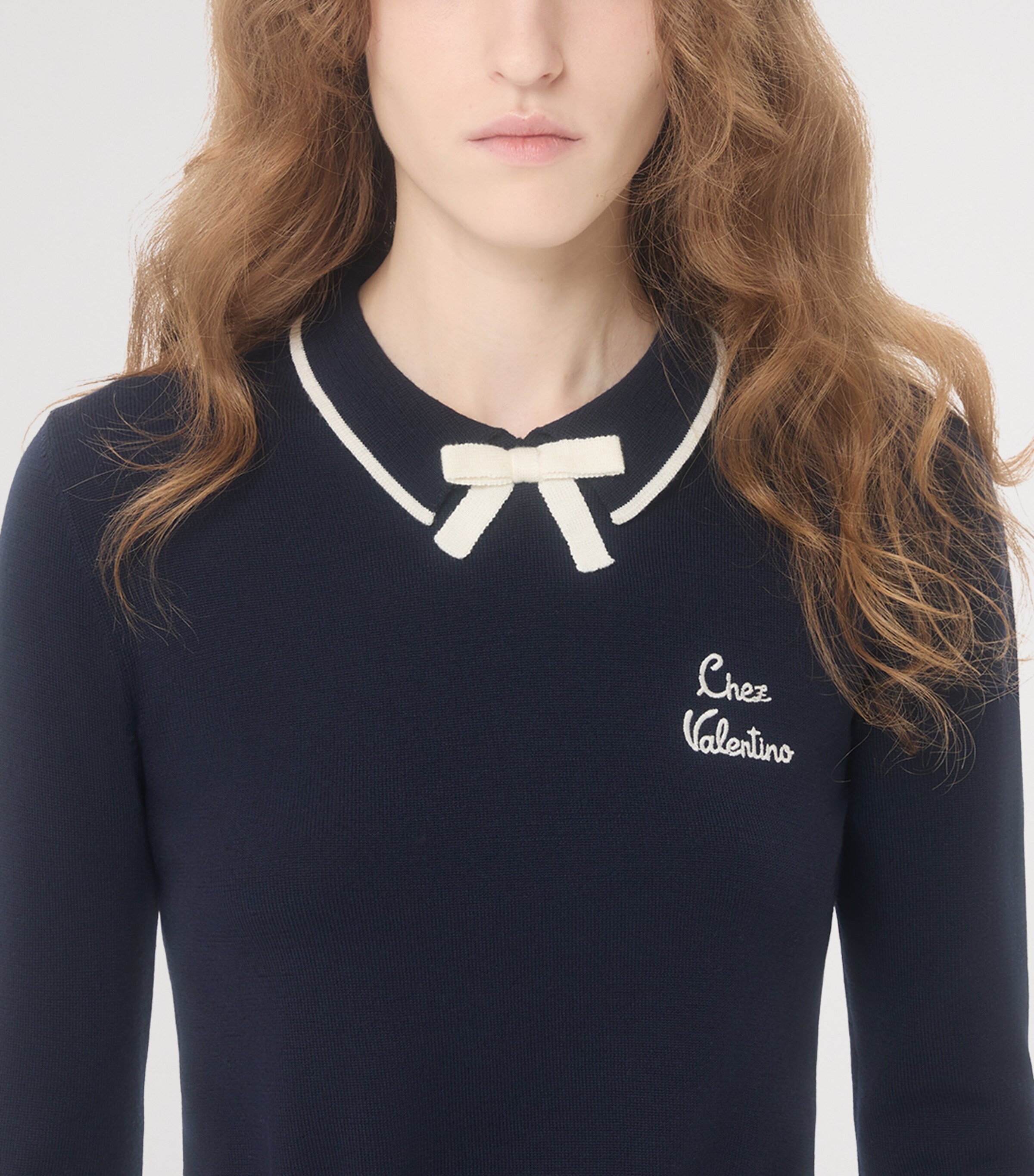 Valentino Womens Virgin Wool Chez Valentino Sweater Image 7