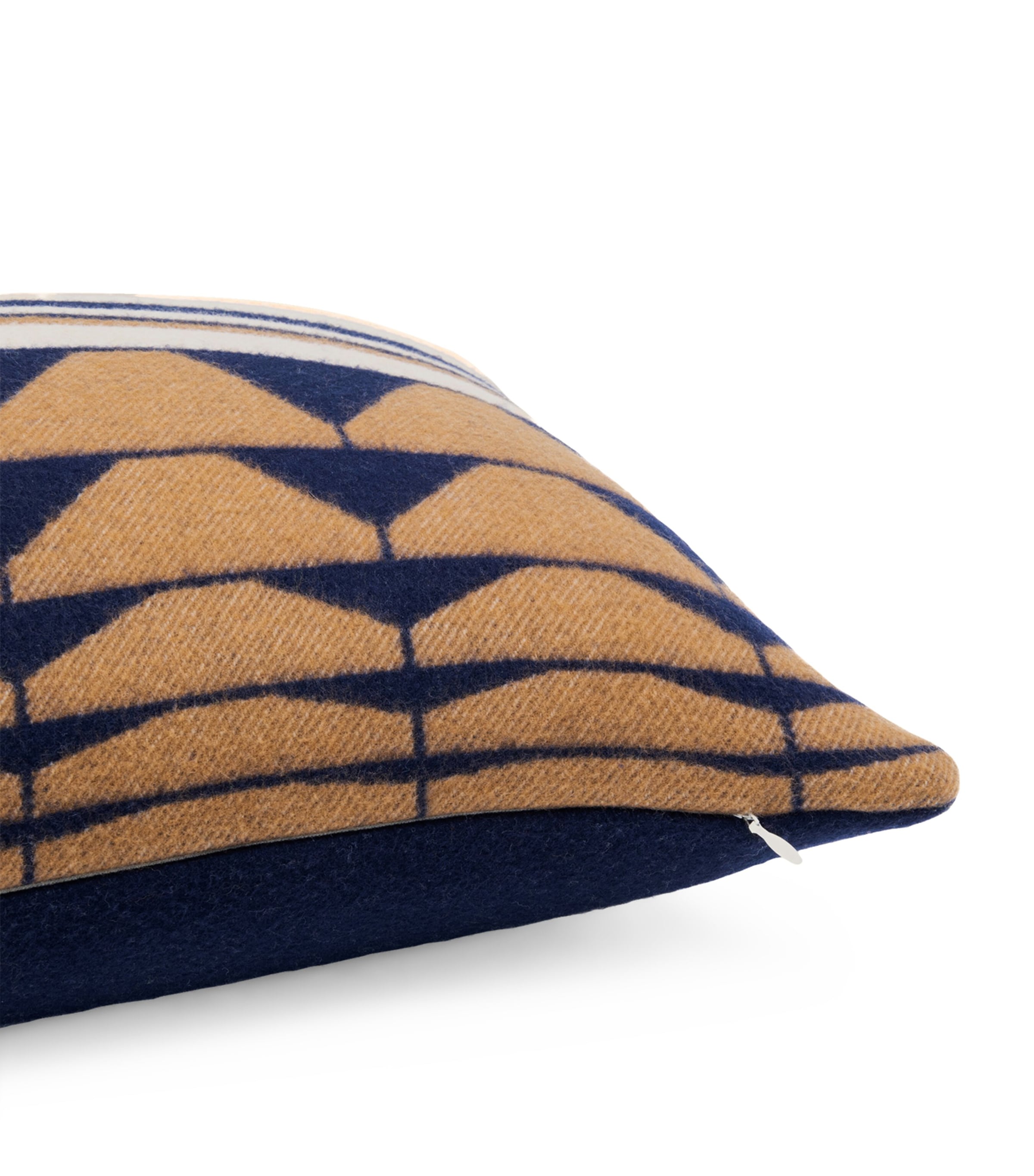 Wool-Cashmere Deco 003 Cushion (40cm x 60cm) 8E29 - BLUE/TAN Image 6