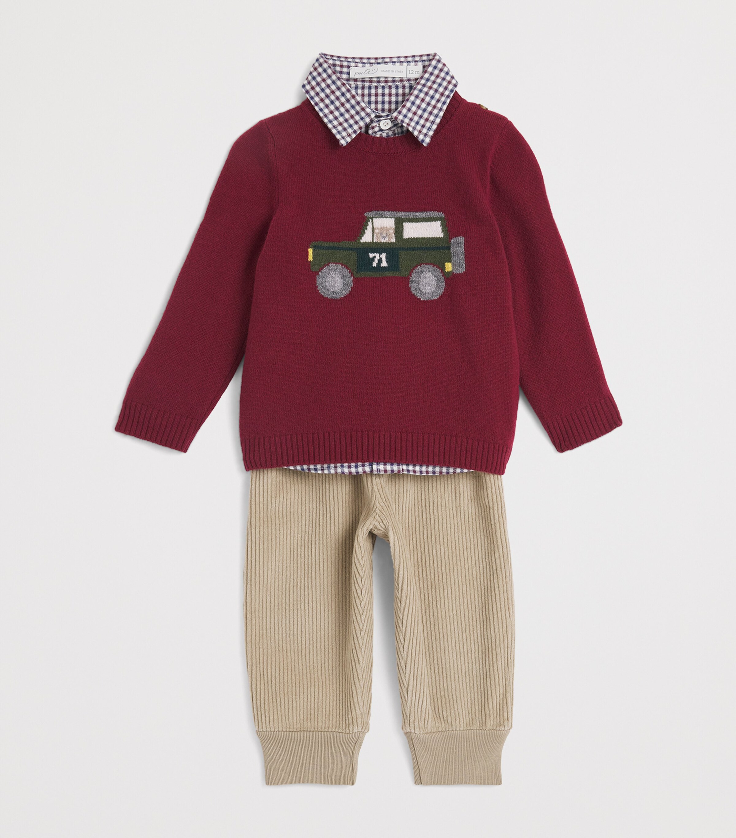 Per Te Corduroy Trousers (3 Months-2 Years) Biscotto Image 3