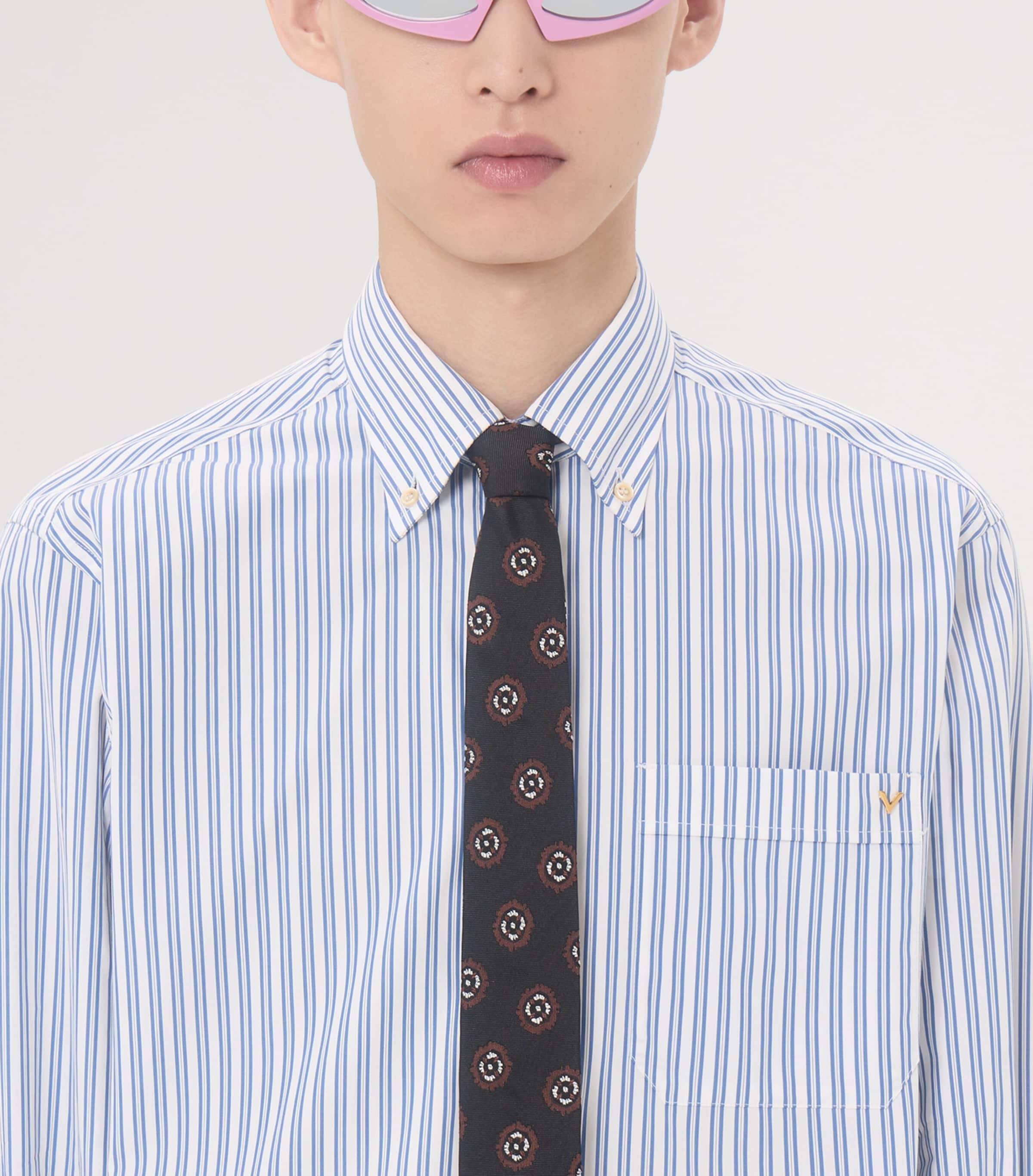 Valentino Mens Cotton Stripe Shirt Image 7