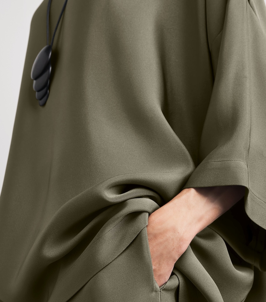 Eskandar Womens Silk Boat-Neck Tunic Olivdark Image 3