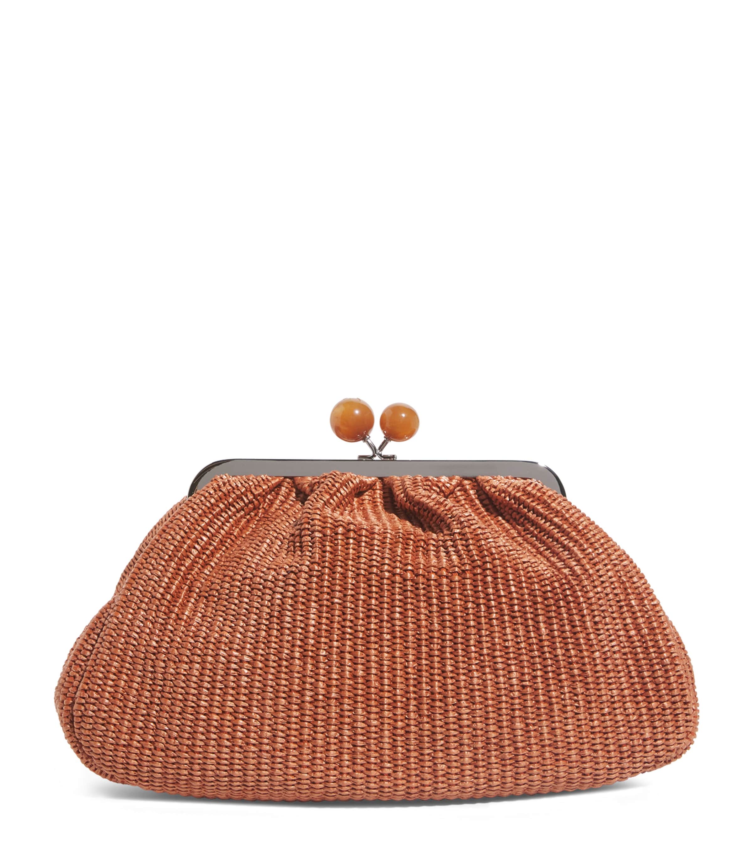 Weekend Max Mara Large Raffia-effect Pasticcino Bag In Brown