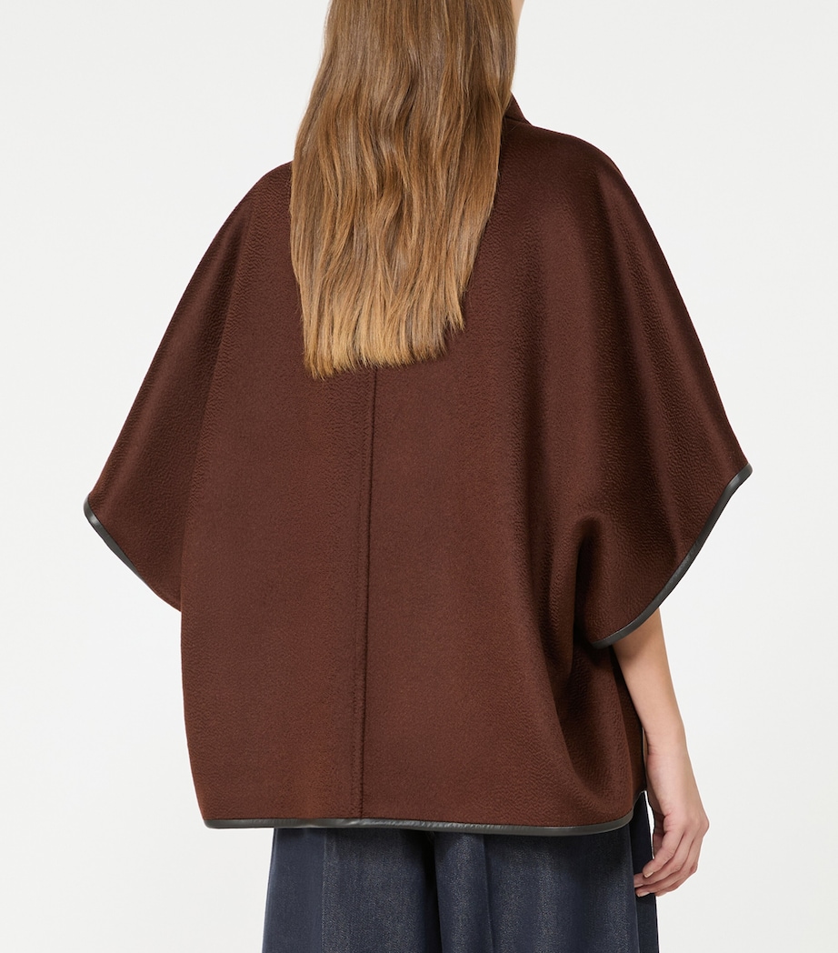 Max Mara Womens Cashmere Wrap-Front Cape Rust Image 3