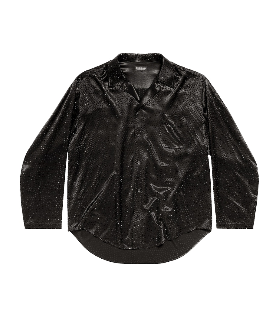 Rhinestone-Embellished Satin Shirt 1069 Image 1