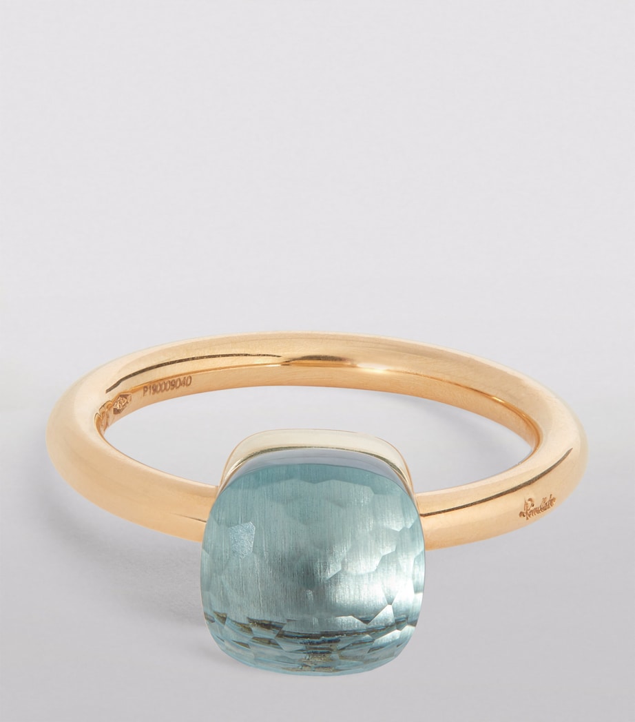 Mixed Gold and Blue Topaz Nudo Petit Ring 000OY Image 3