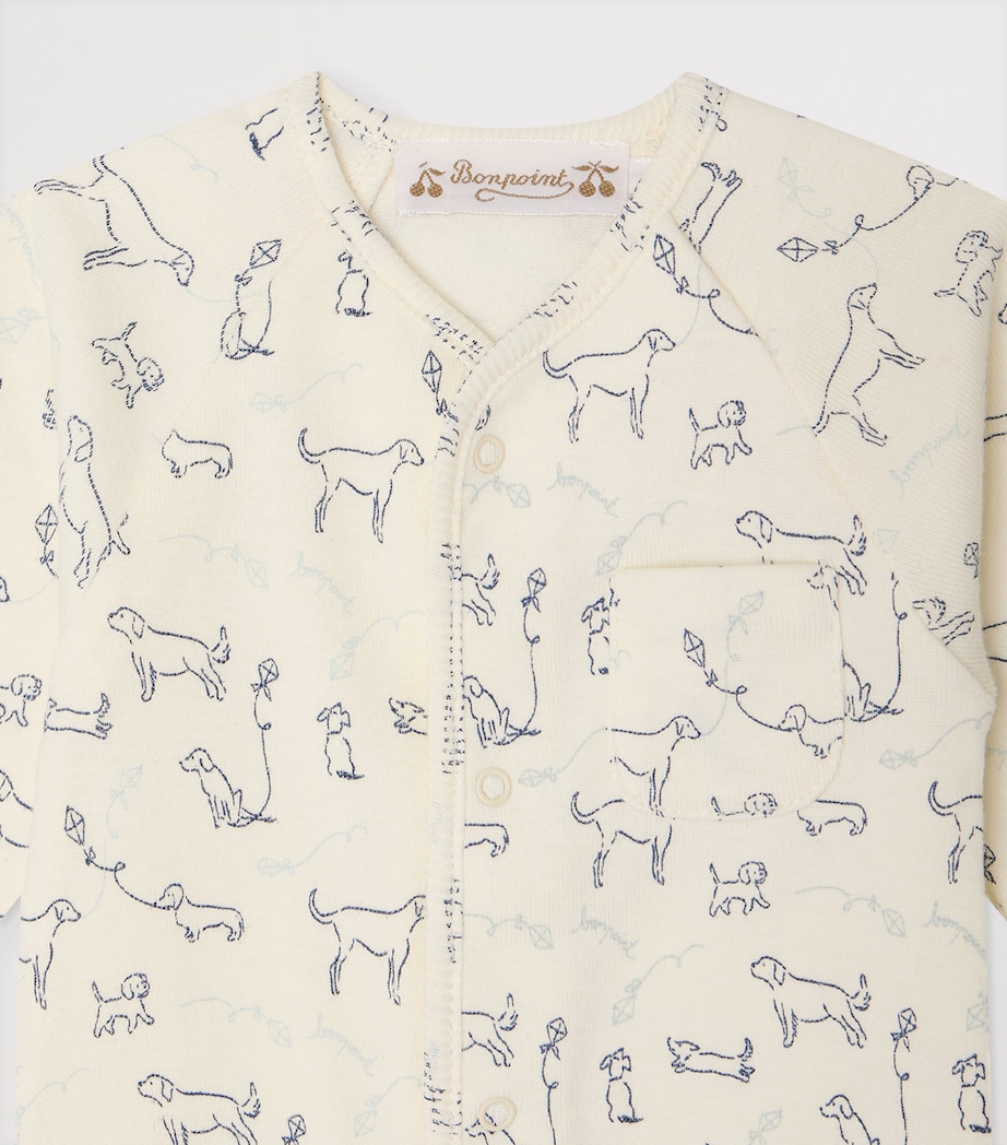 Bonpoint Cotton Printed Playsuit (1-18 Months) Im Bleu Nuit Image 3