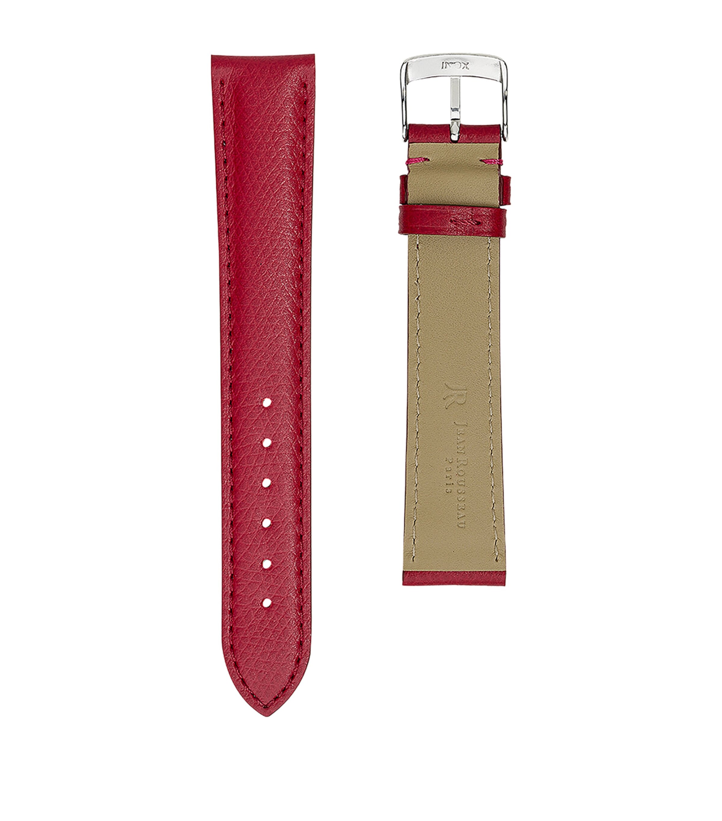 Jean Rousseau Vegetable-Tanned Leather 3.5 Watch Strap (16mm) Red Image 2
