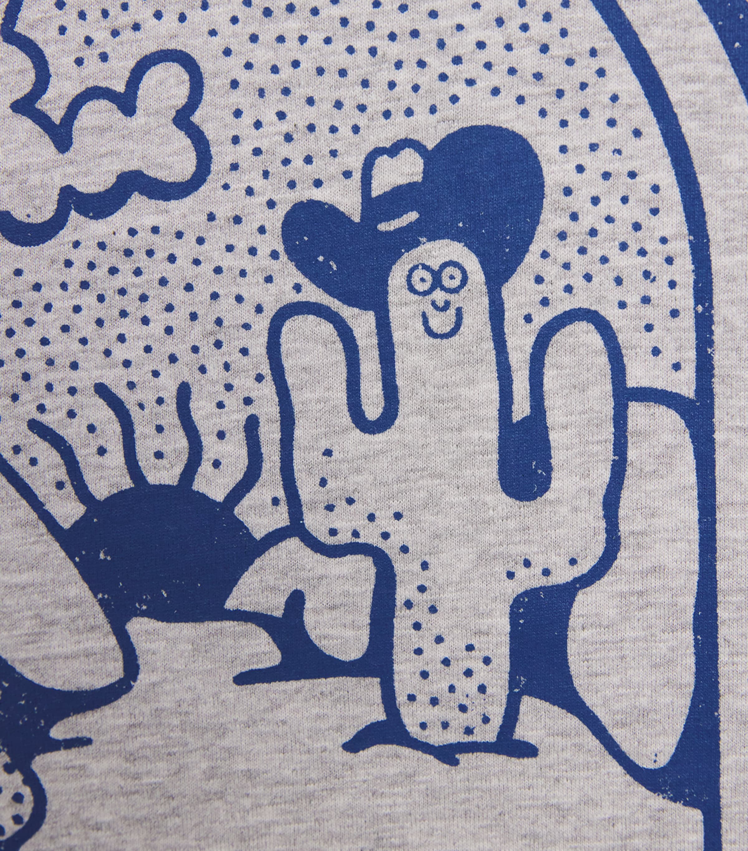 Stella McCartney Kids Cotton Cactus Logo T-Shirt (3-14 Years) Grigio Medio Mel. Image 3