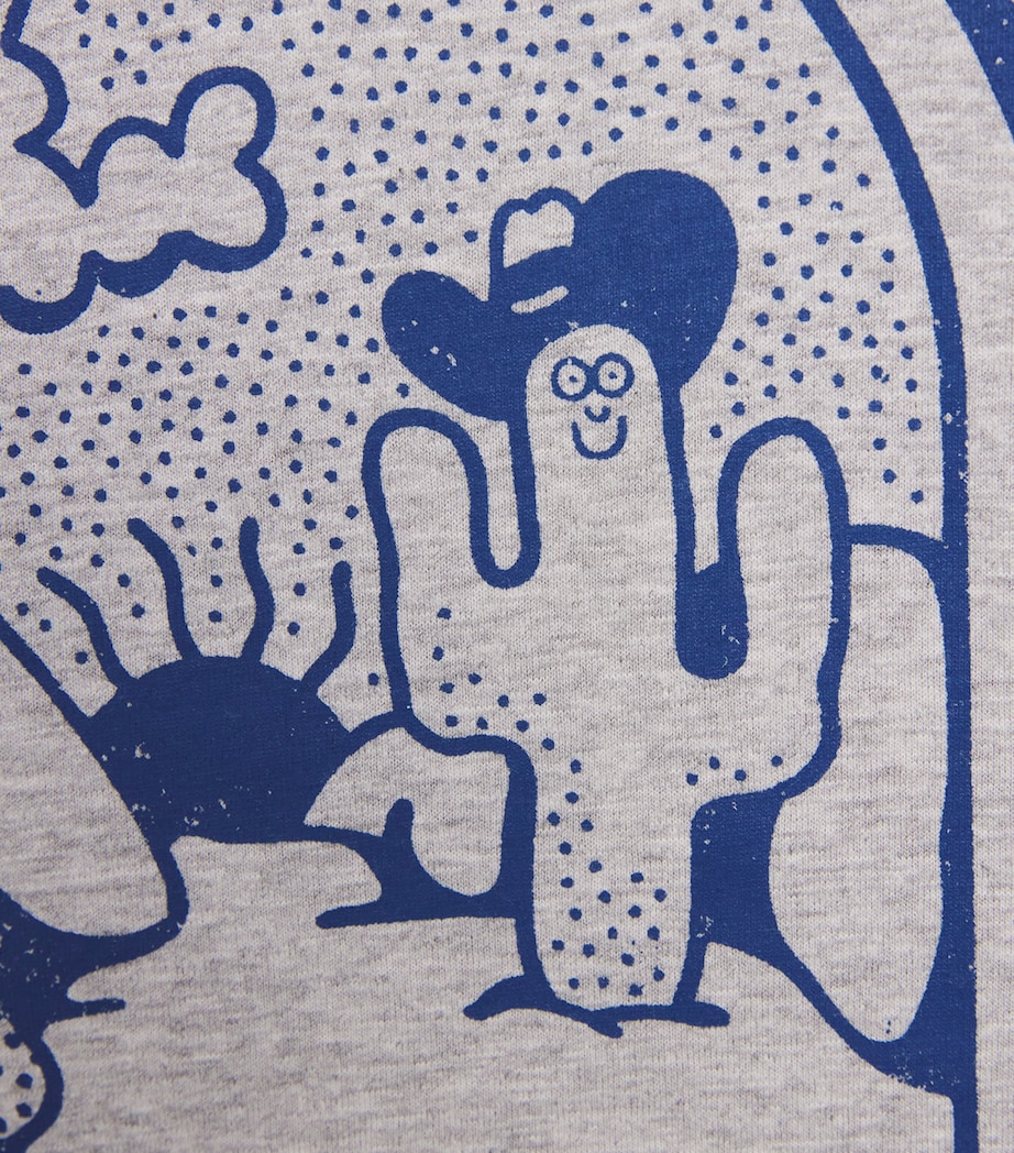 Stella McCartney Kids Cotton Cactus Logo T-Shirt (3-14 Years) Grigio Medio Mel. Image 3